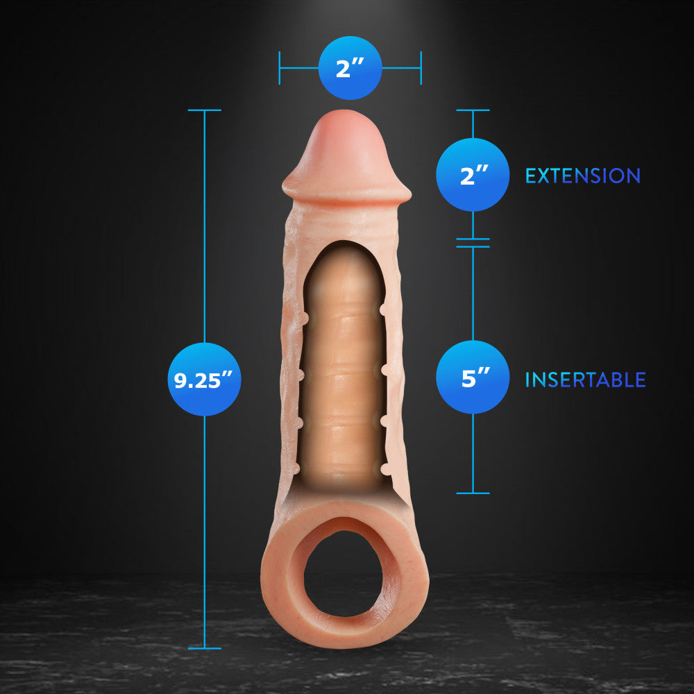 Performance Plus By Blush® | Intrepid 9.25 Inch Realistic Penis Extender Sleeve - Dual Density - Liquid Silicone – Beige、mySite、bottomscart