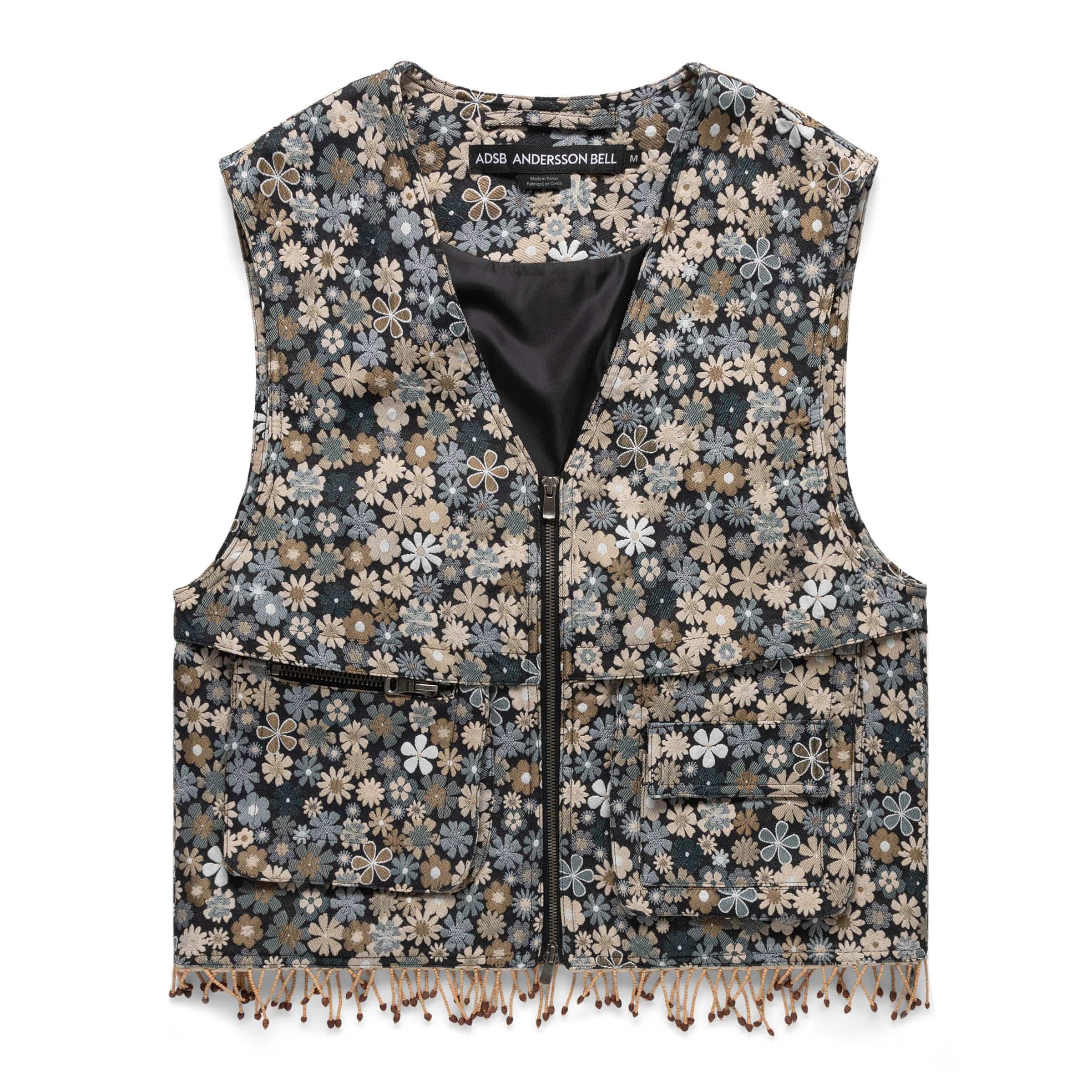 FLOWER V-NECK ZIP-UP VEST、mySite、zt4zffjzw