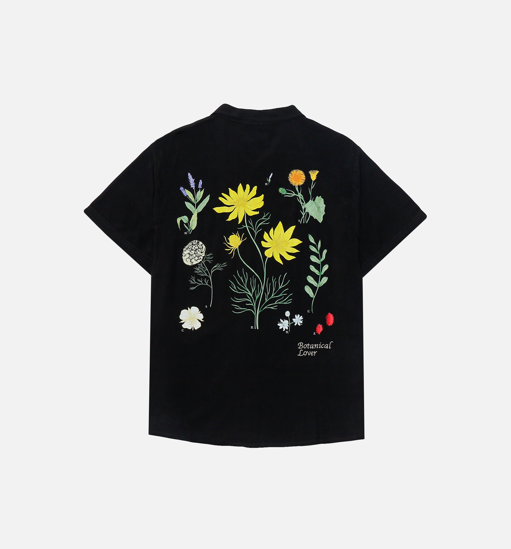 Botanical Short Sleeve Rayon Shirt Mens Shirt - Black、mySite、dreamappss