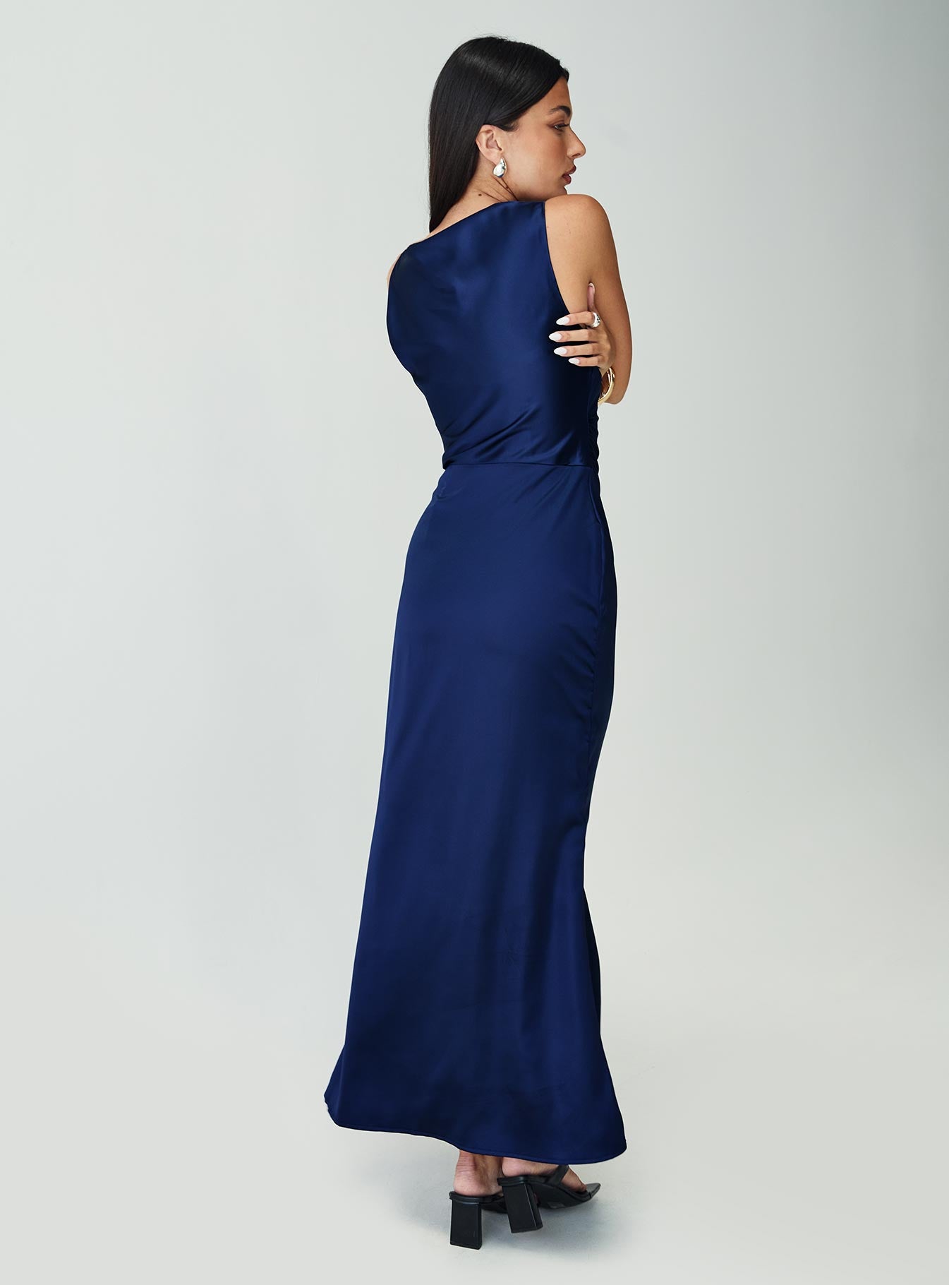 Soprano Plunge Maxi Dress Navy、mySite、solidvoid