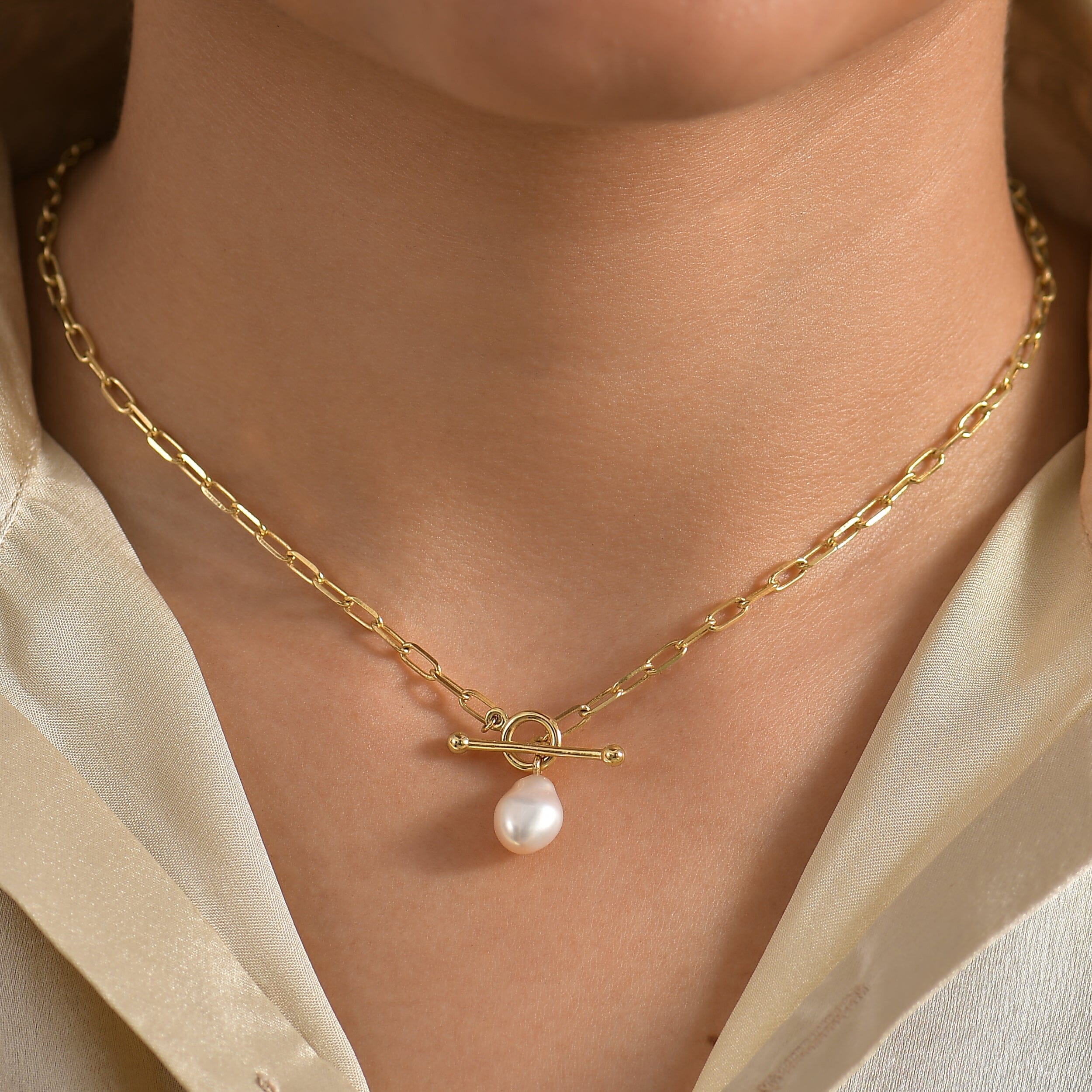 Pearl T-Lock Necklace - Oraya、mySite、hinf8tx79