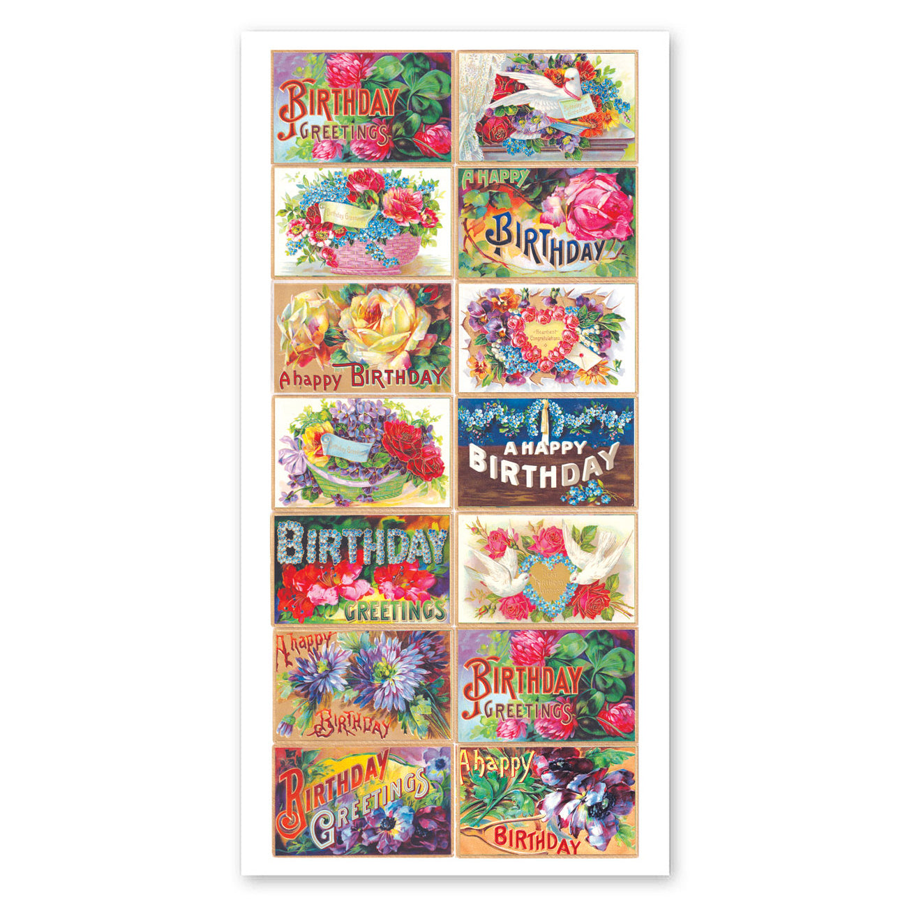  Victorian Floral Birthday Stickers、mySite、ghnorth