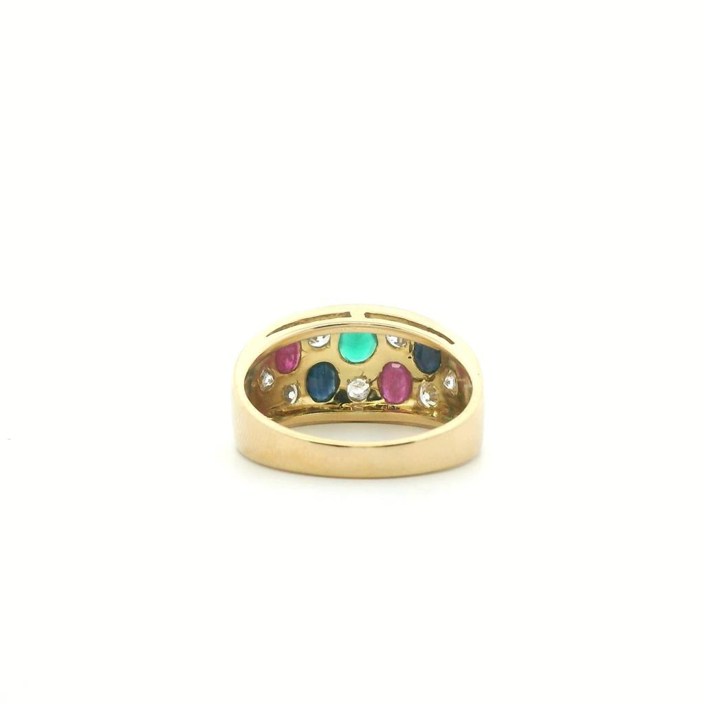 Estate 18K Yellow Gold Multi Gemstone Fashion Ring、mySite、botmansion