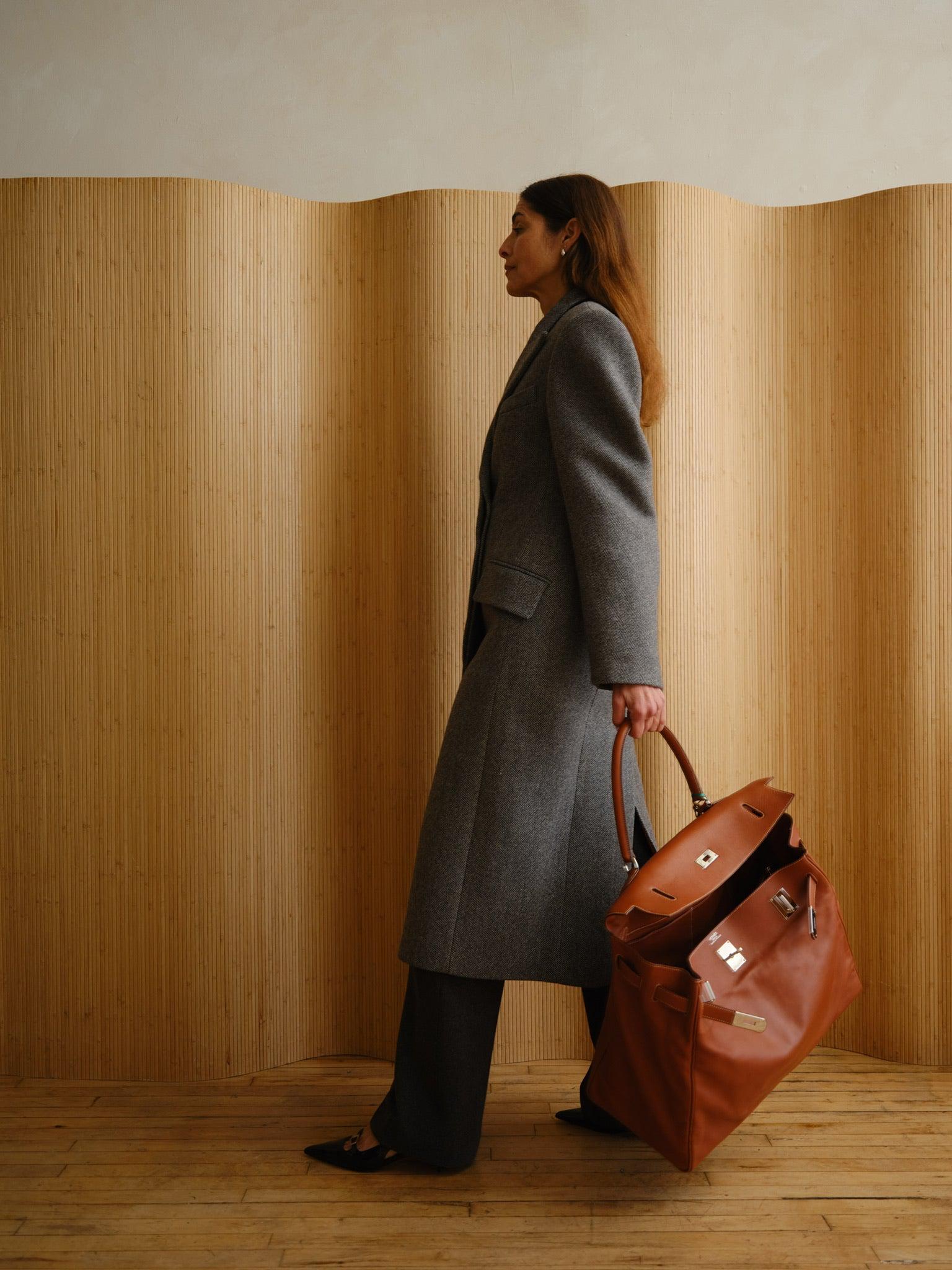 Hermès Kelly 50 Relax Travel Bag Fauve Box Leather Palladium Hardware、mySite、garminoutage.com