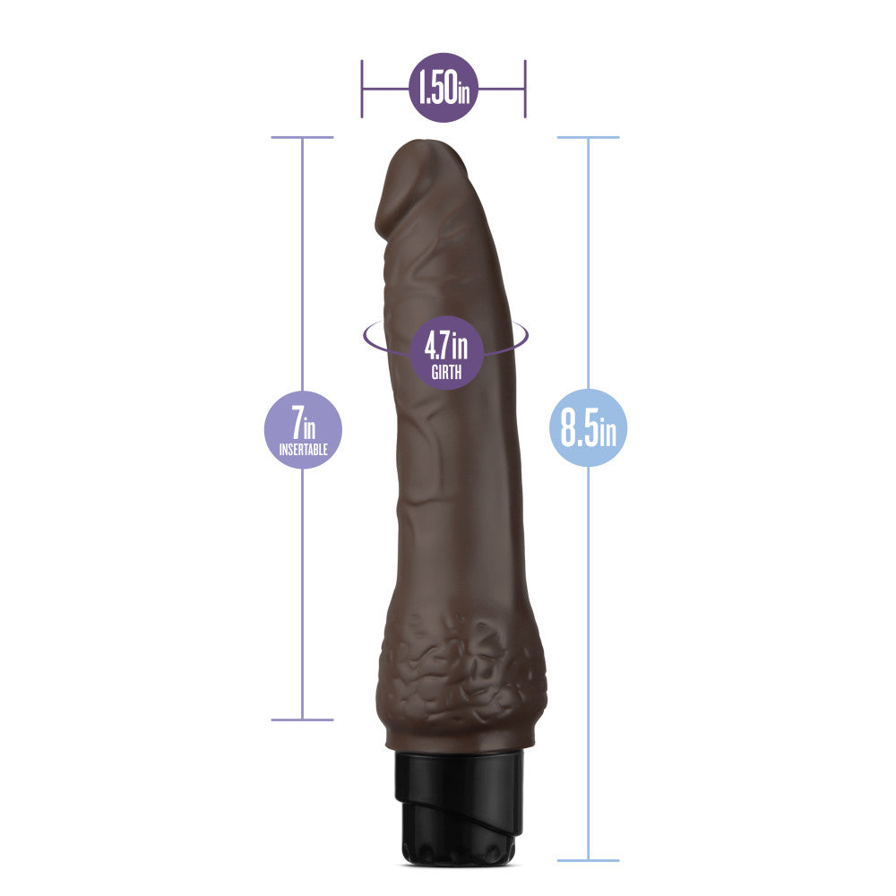 Dr. Skin By Blush® | Cock Vibe 7 Realistic Chocolate 8.5-Inch Long Vibrating Dildo、mySite、bottomscart