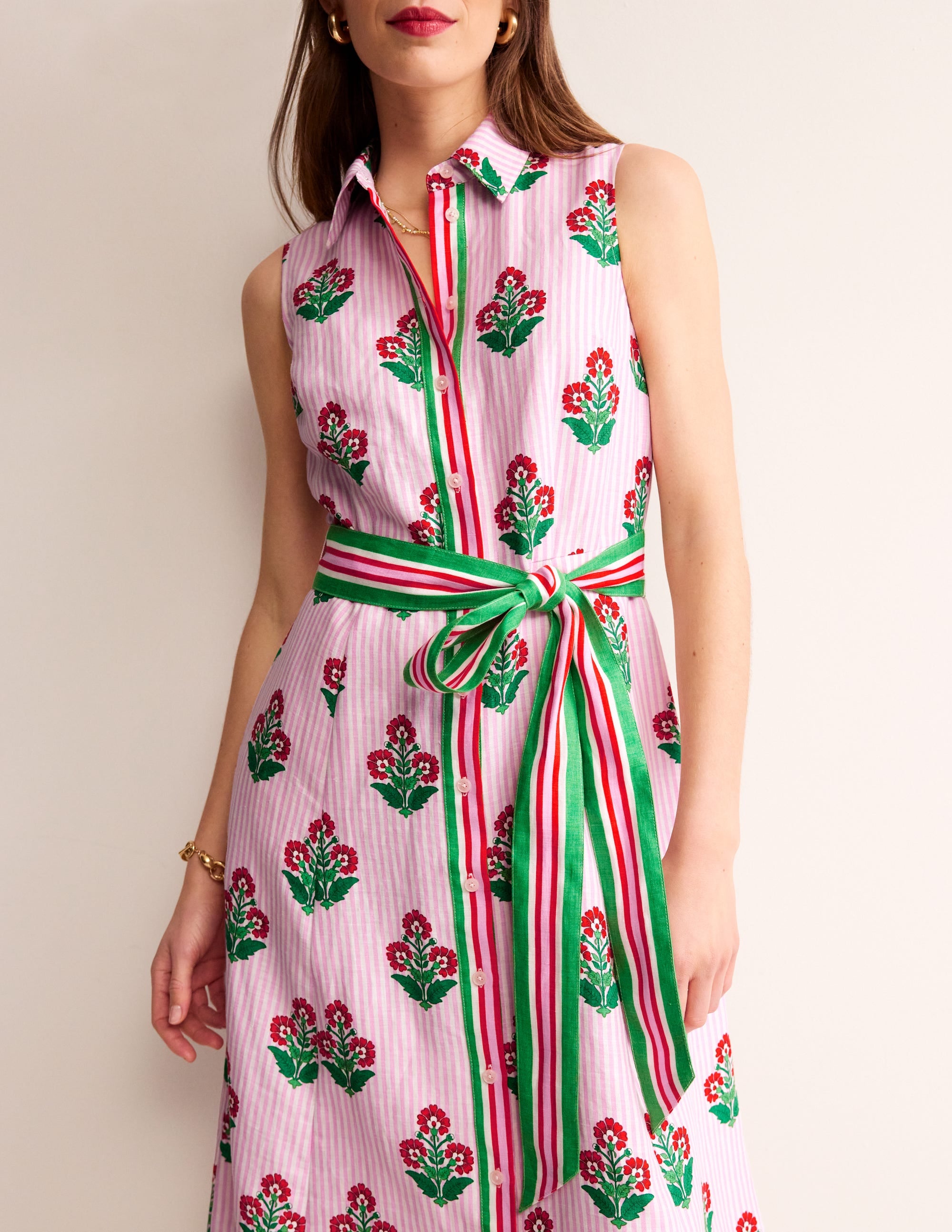  Kate Linen Midi Shirt Dress-Grenadine, Floret Stem、mySite、ashleygrahame