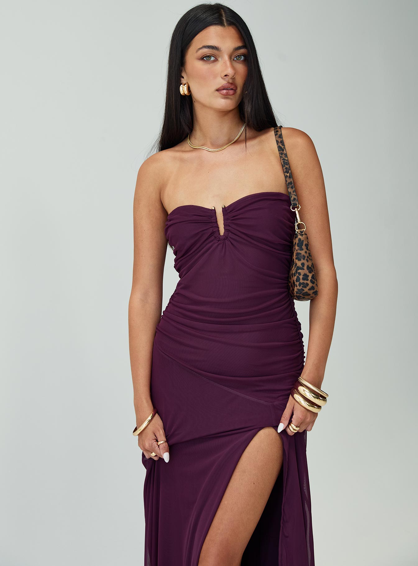 Barbarella Strapless Maxi Dress Purple、mySite、solidvoid