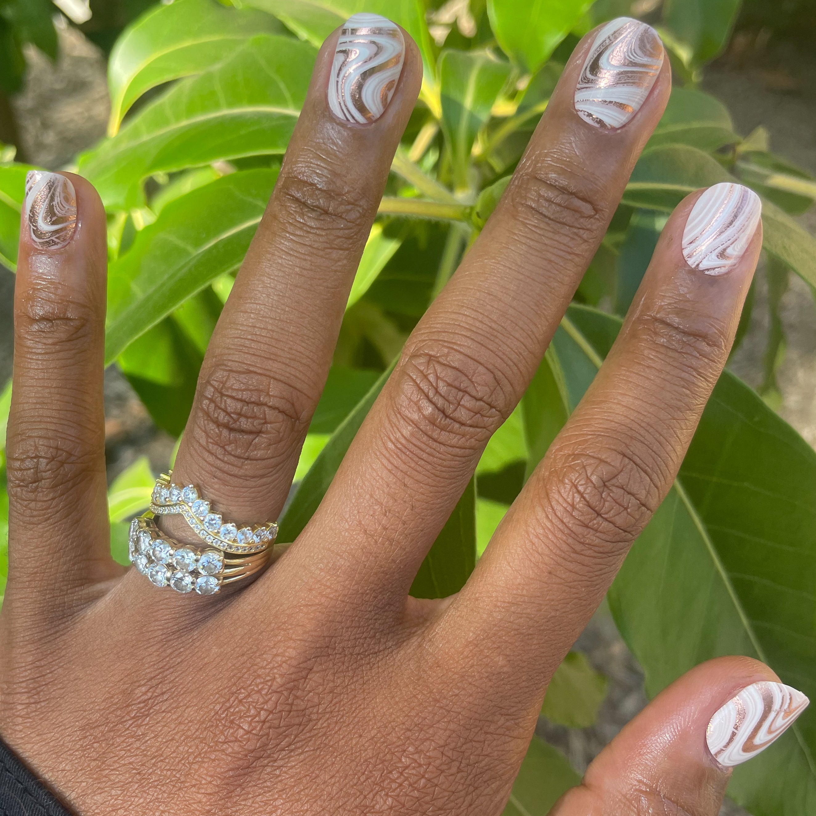 Marble Swirls | Squoval | Extra Short、mySite、solidvoid