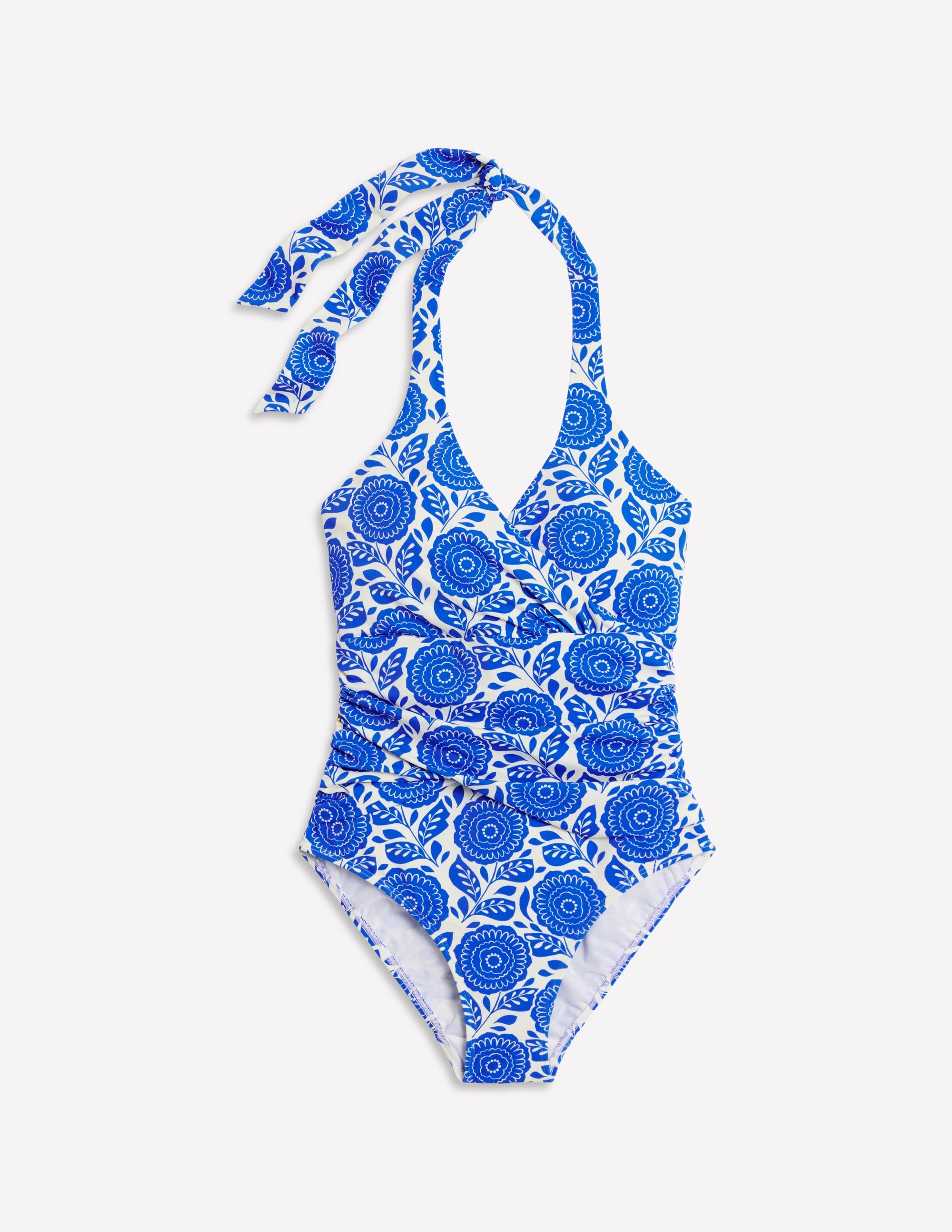  Levanzo Halter Swimsuit-Blue Dahlia Stamp、mySite、ashleygrahame