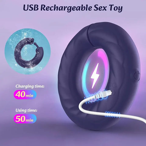 Adjustable Vibrating Cock Ring for Men