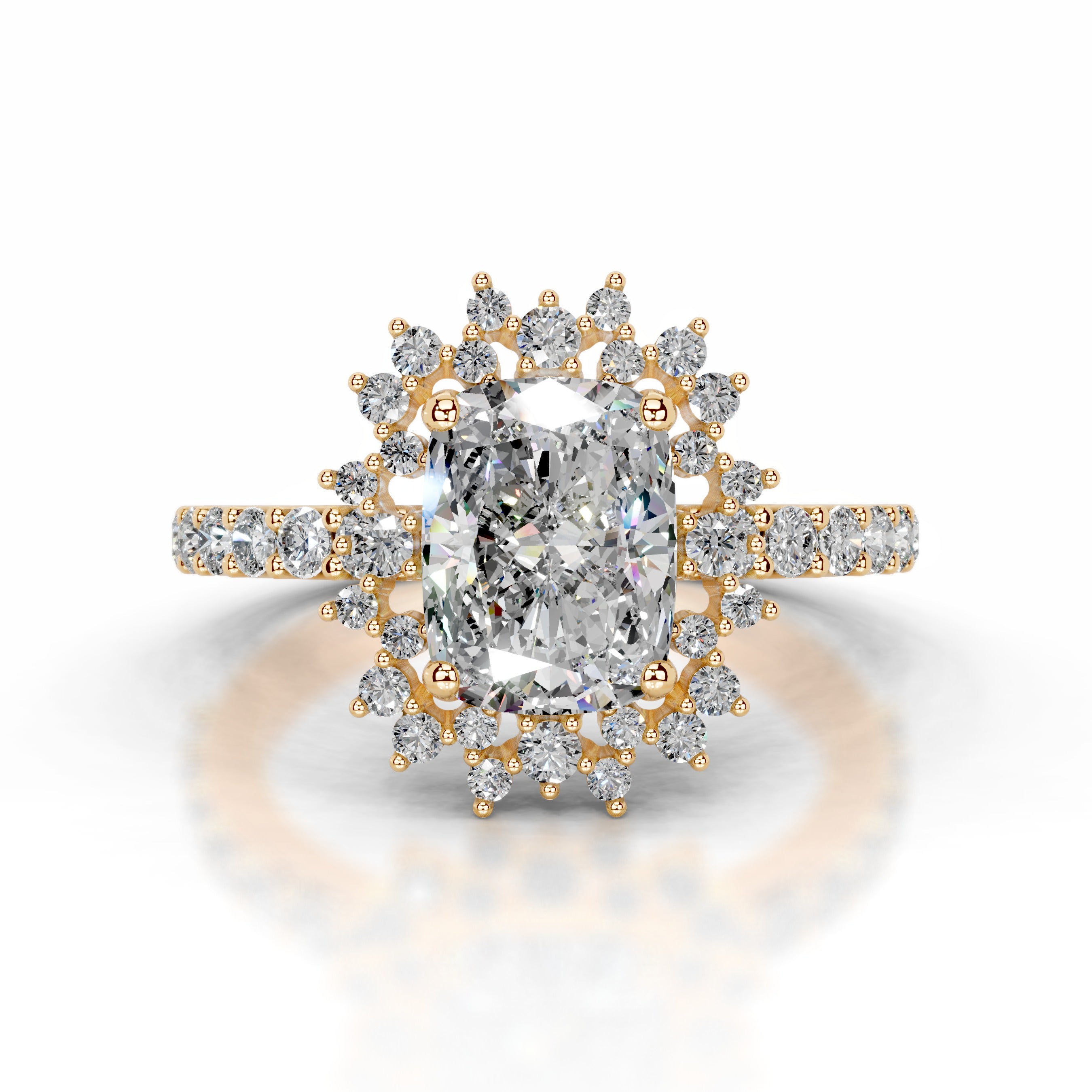 Bodil Moissanite & Diamond Ring - 18K Yellow Gold、mySite、hinf8tx79