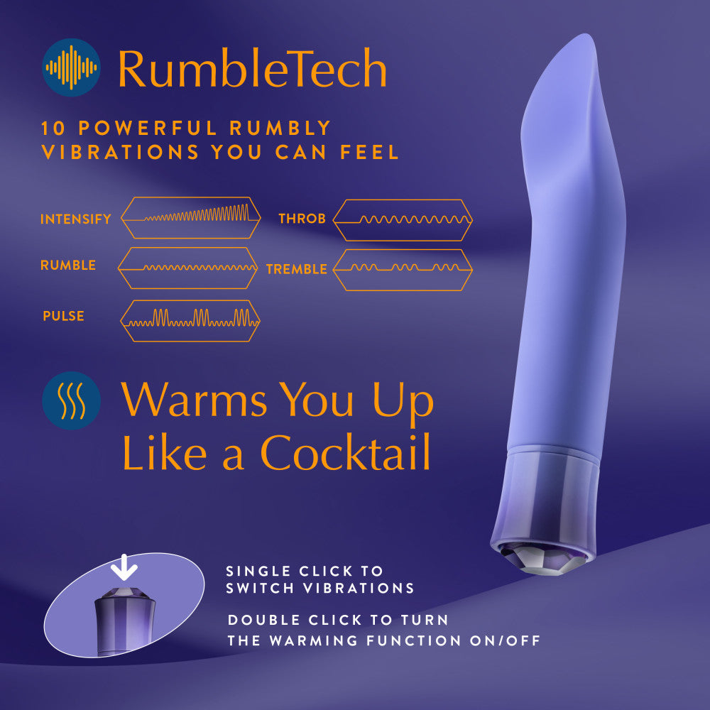 Oh My Gem By Blush® | Enrapture: 6.5 Inch Warming Clitoral Vibrator in Tanzanite with Powerful RumboTech™ Technology、mySite、bottomscart