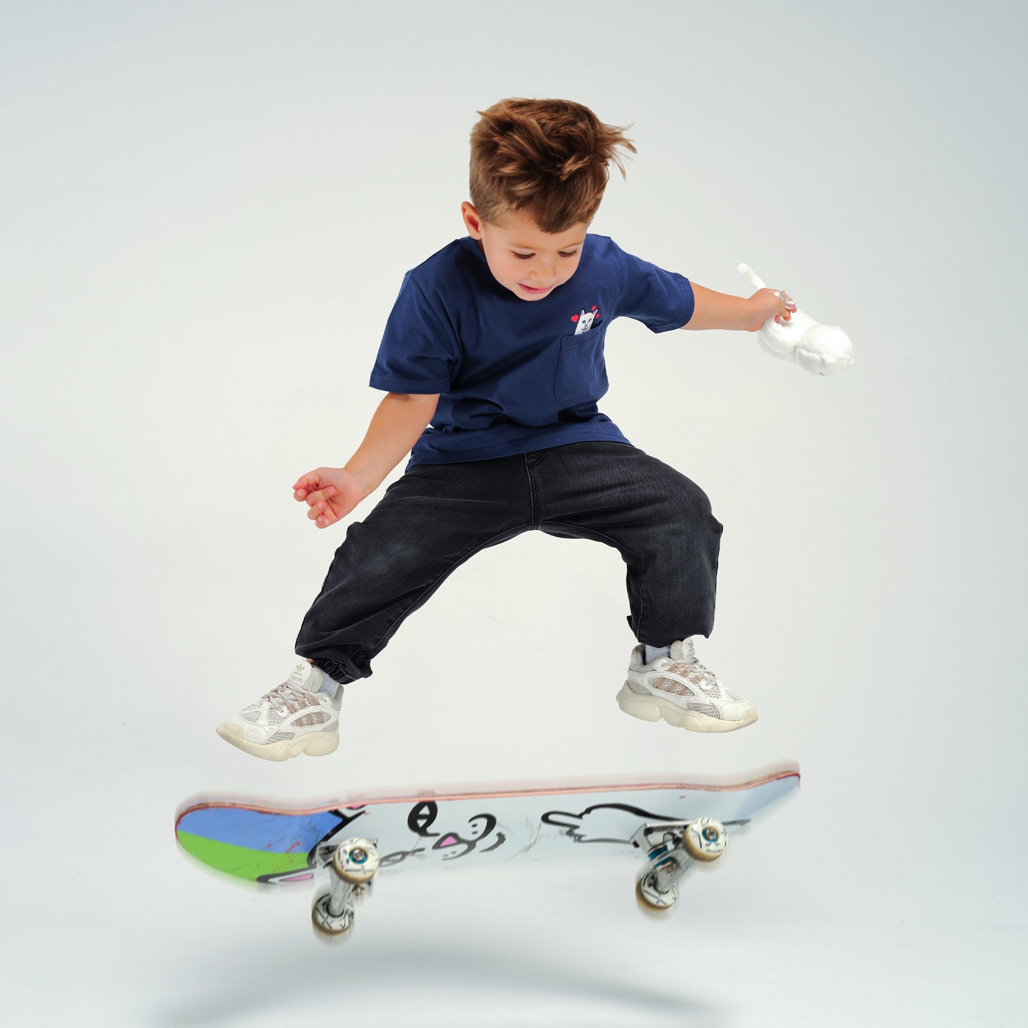  Nermal Loves Kid Pocket Tee (Navy)、mySite、merchandisen