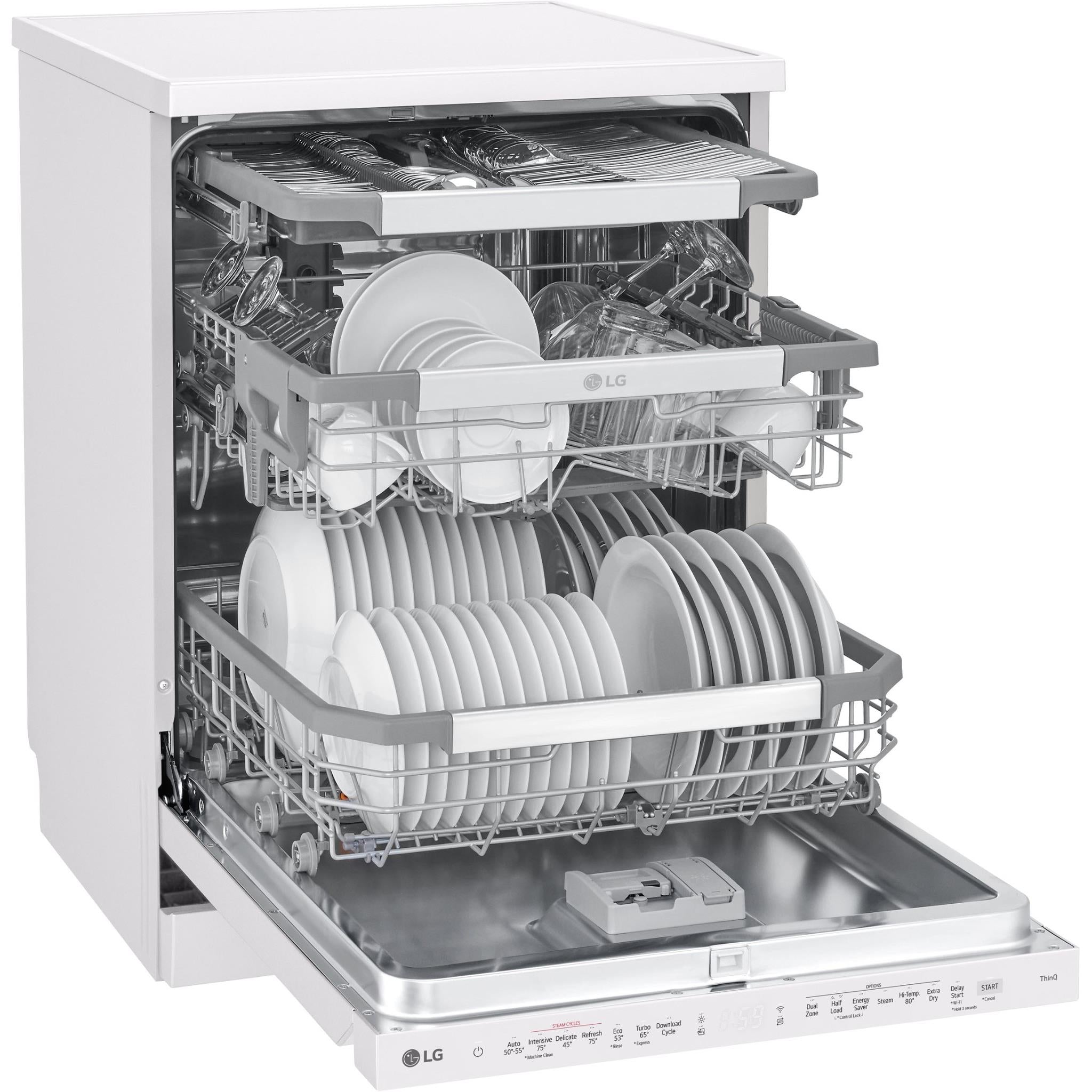 LG XDA3A25MW 15 Place QuadWash Freestanding Dishwasher (Matte White)、mySite、camillekostekn