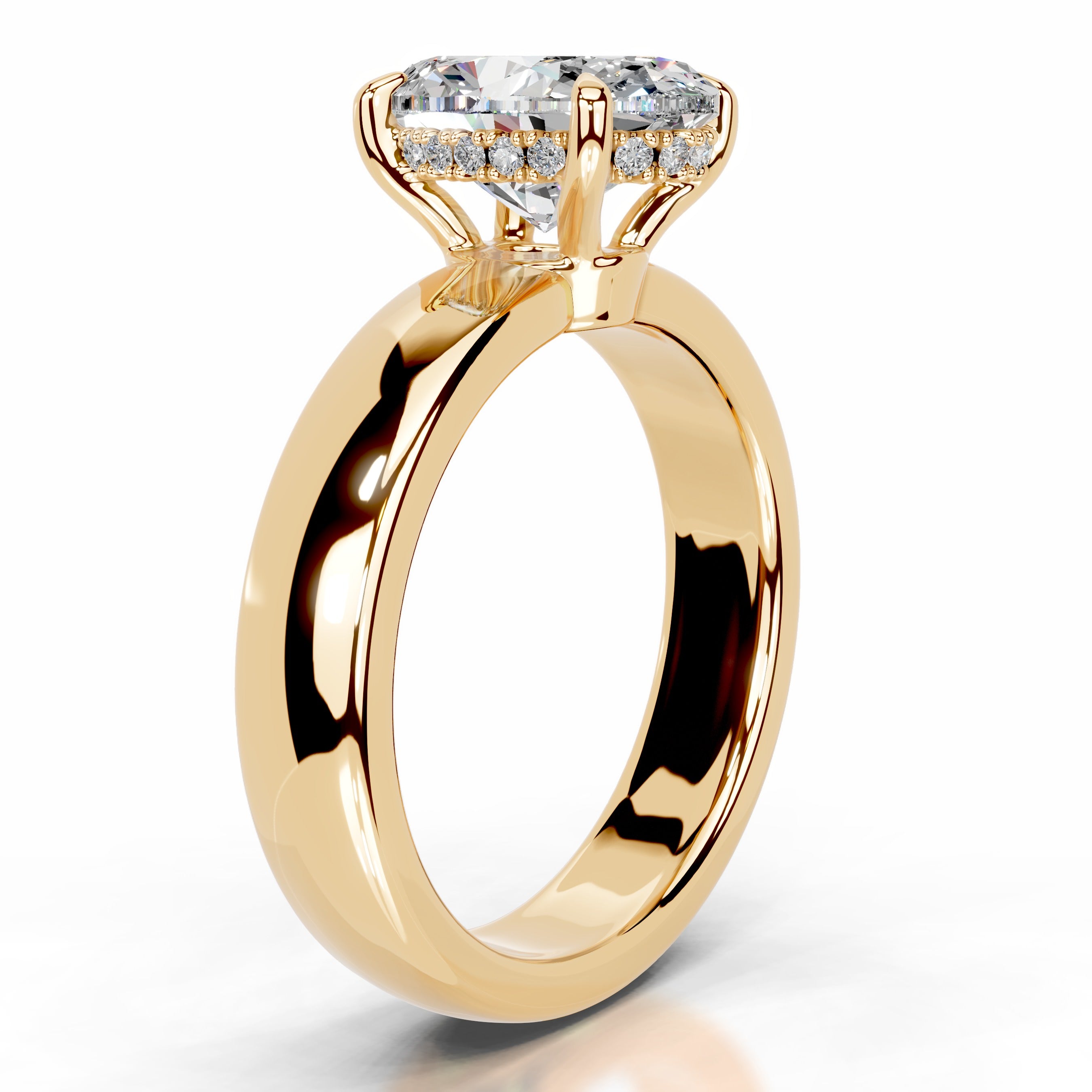 Lux Moissanite & Diamond Ring - 18K Yellow Gold、mySite、hinf8tx79