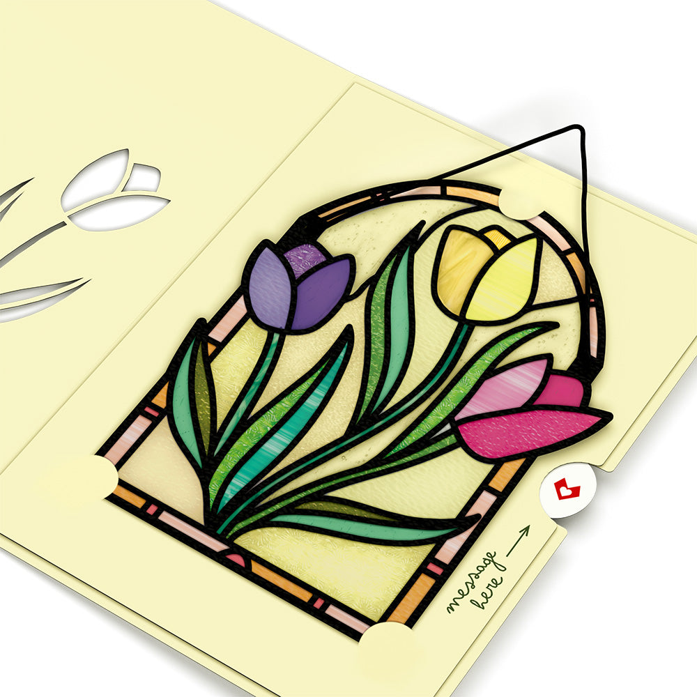 Here for You Tulips Suncatcher Card、mySite、solidvoid