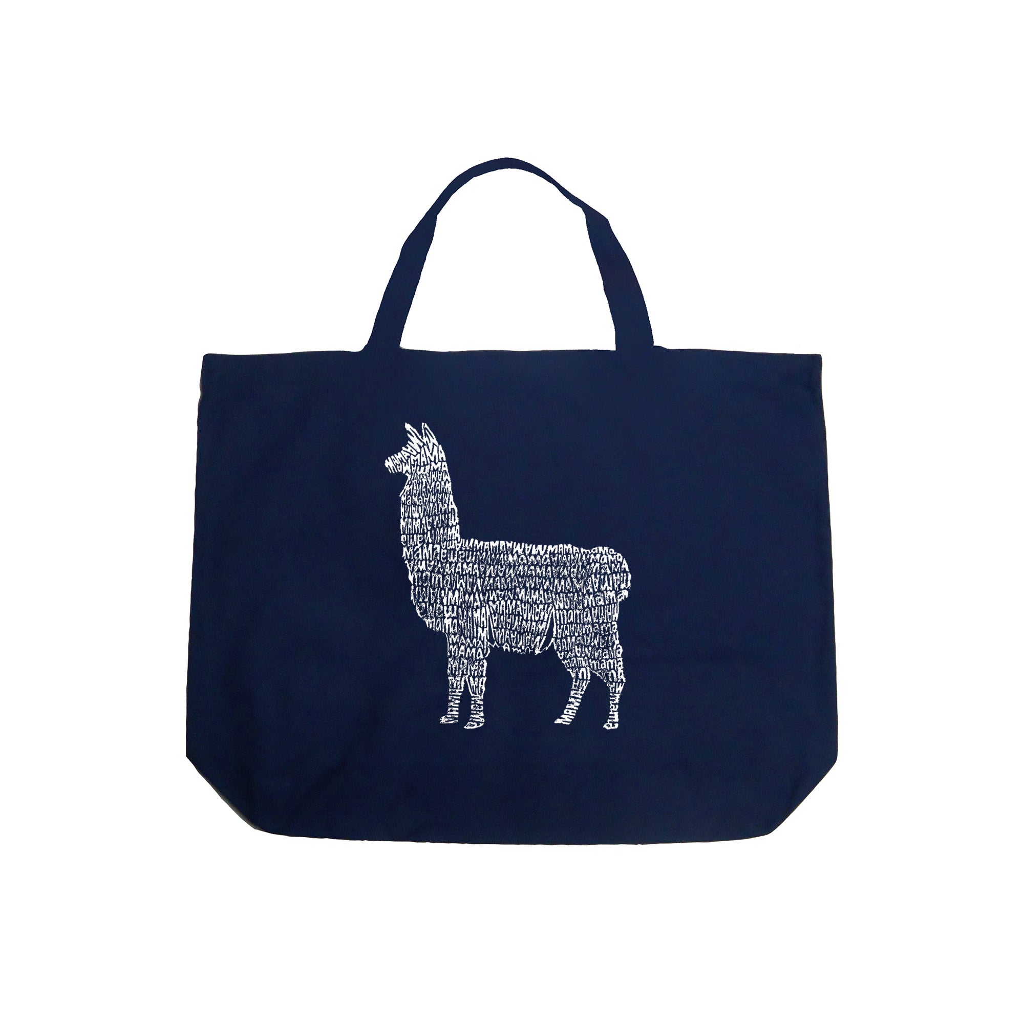Llama Mama - Large Word Art Tote Bag、mySite、camillekostekn