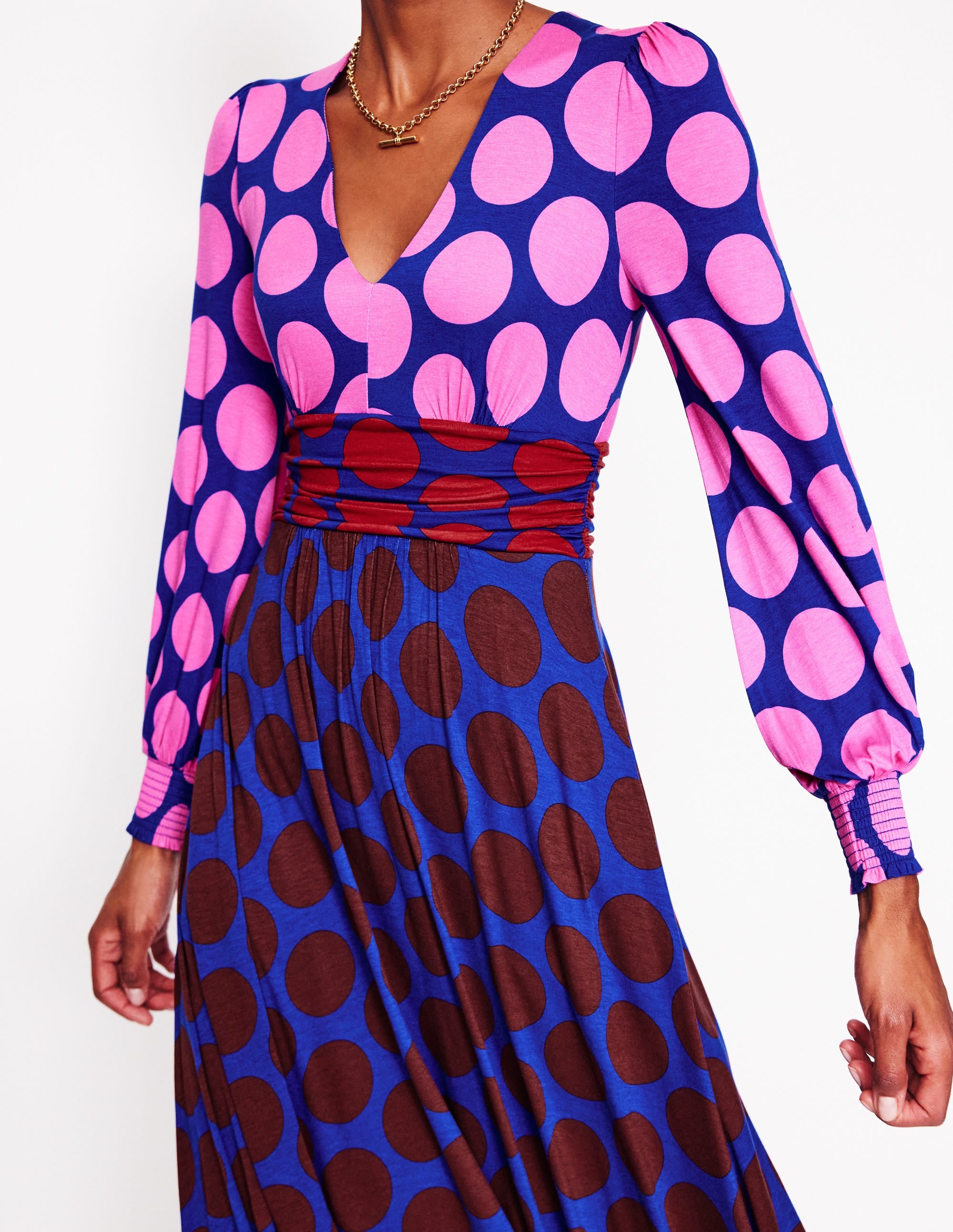  Daphne Jersey Maxi Dress-Pink Tourmaline, Large Spot、mySite、ashleygrahame