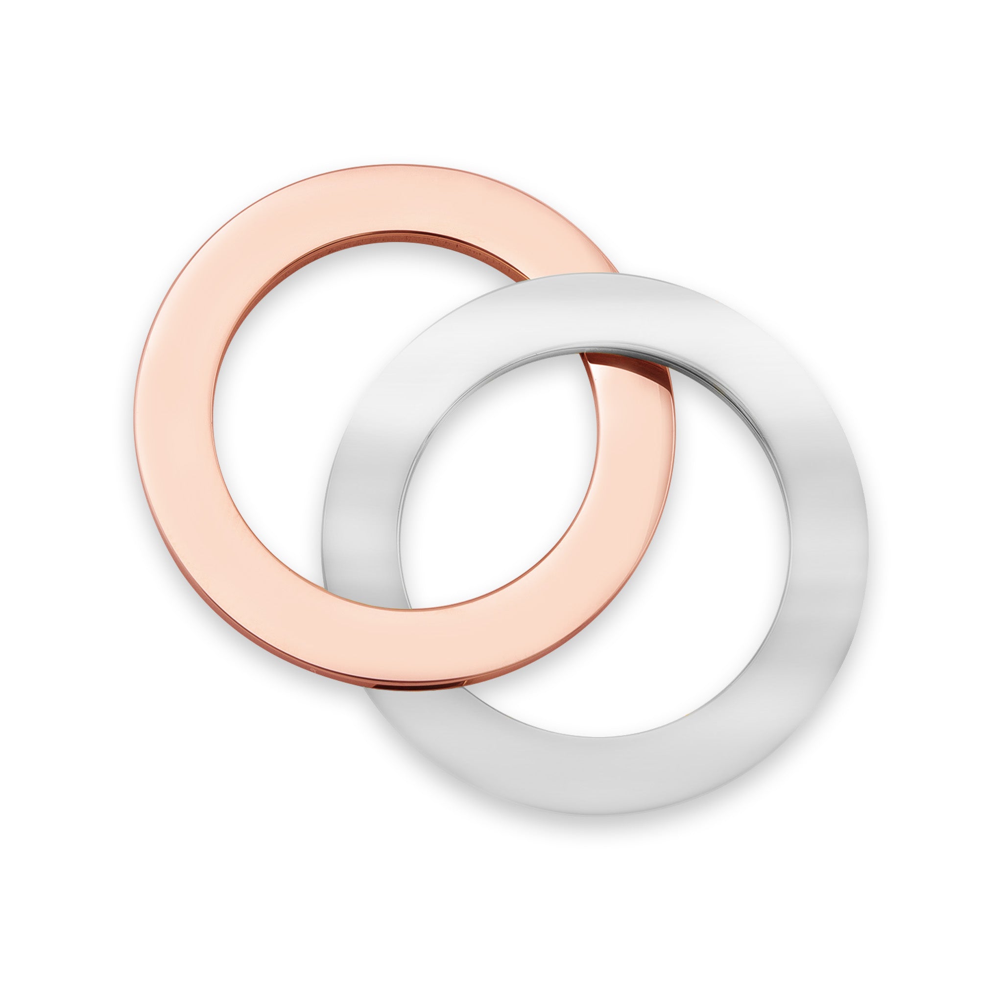 18K Rose Gold PVD Coated And Stainless Steel Blank interlinked Rings / SBB0194、mySite、dreamappss