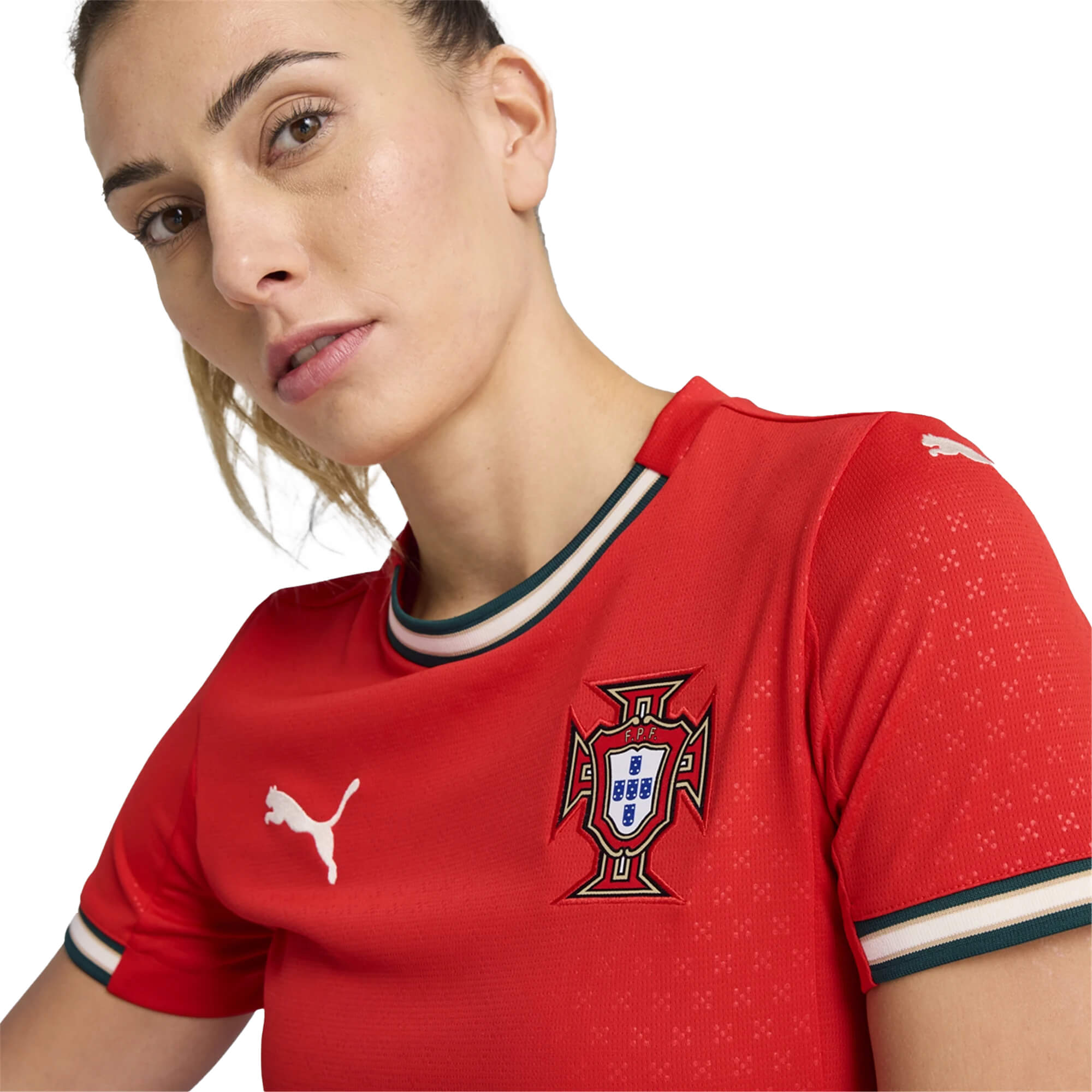 PUMA Women's Portugal 2025/26 Home Jersey Red、mySite、noshort