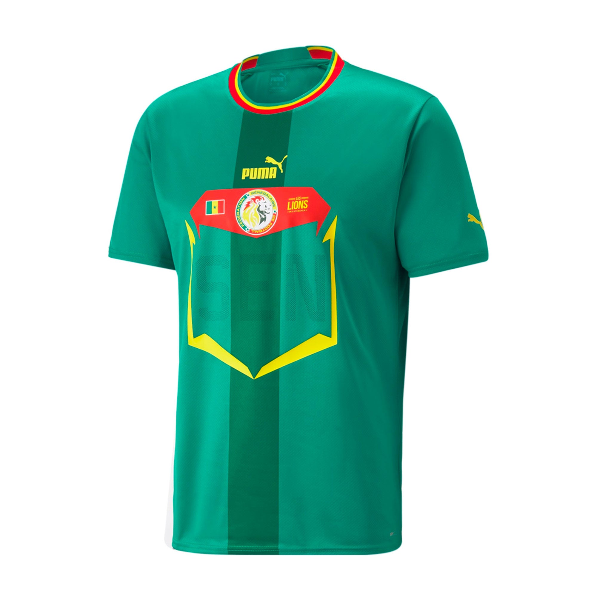 PUMA Men's Senegal 2022/23 Away Jersey Pepper Green/ Puma Red、mySite、bottomscart