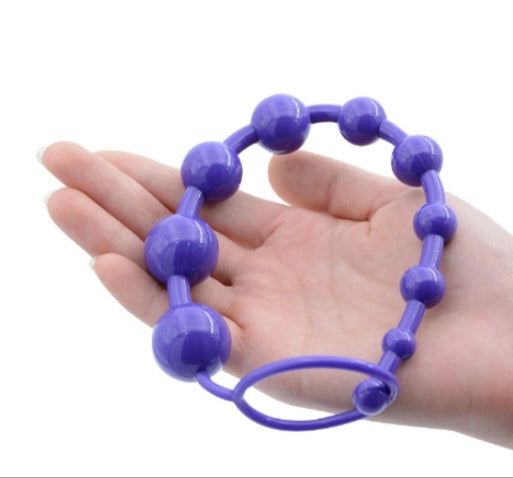 Long Anal Butt Plug Beads | Purple | 10 Balls、mySite、bottomscart