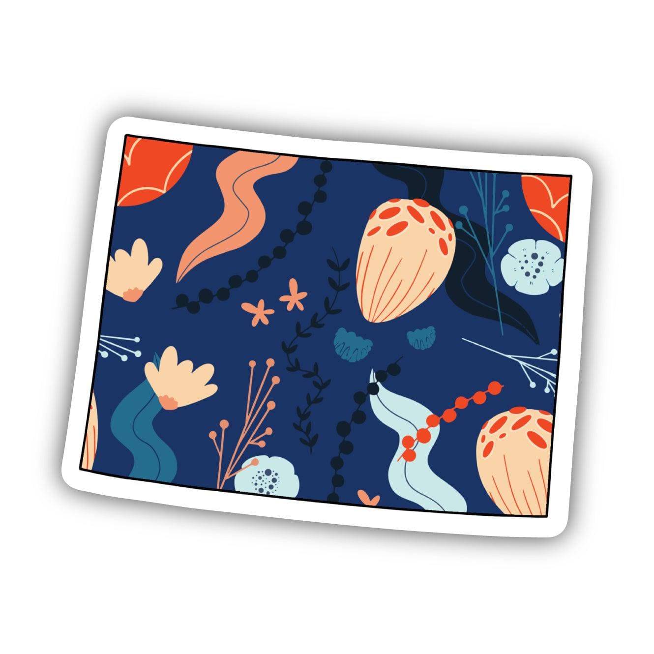  Colorado Blue Floral Abstract Sticker、mySite、elrpsem3k