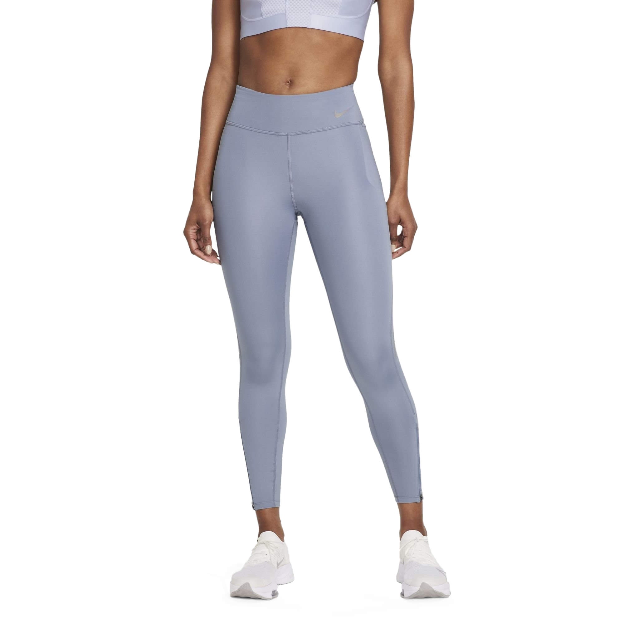 Nike Women's Dri-Fit One Mid-Rise Tights Ashen Slate/White、mySite、noshort