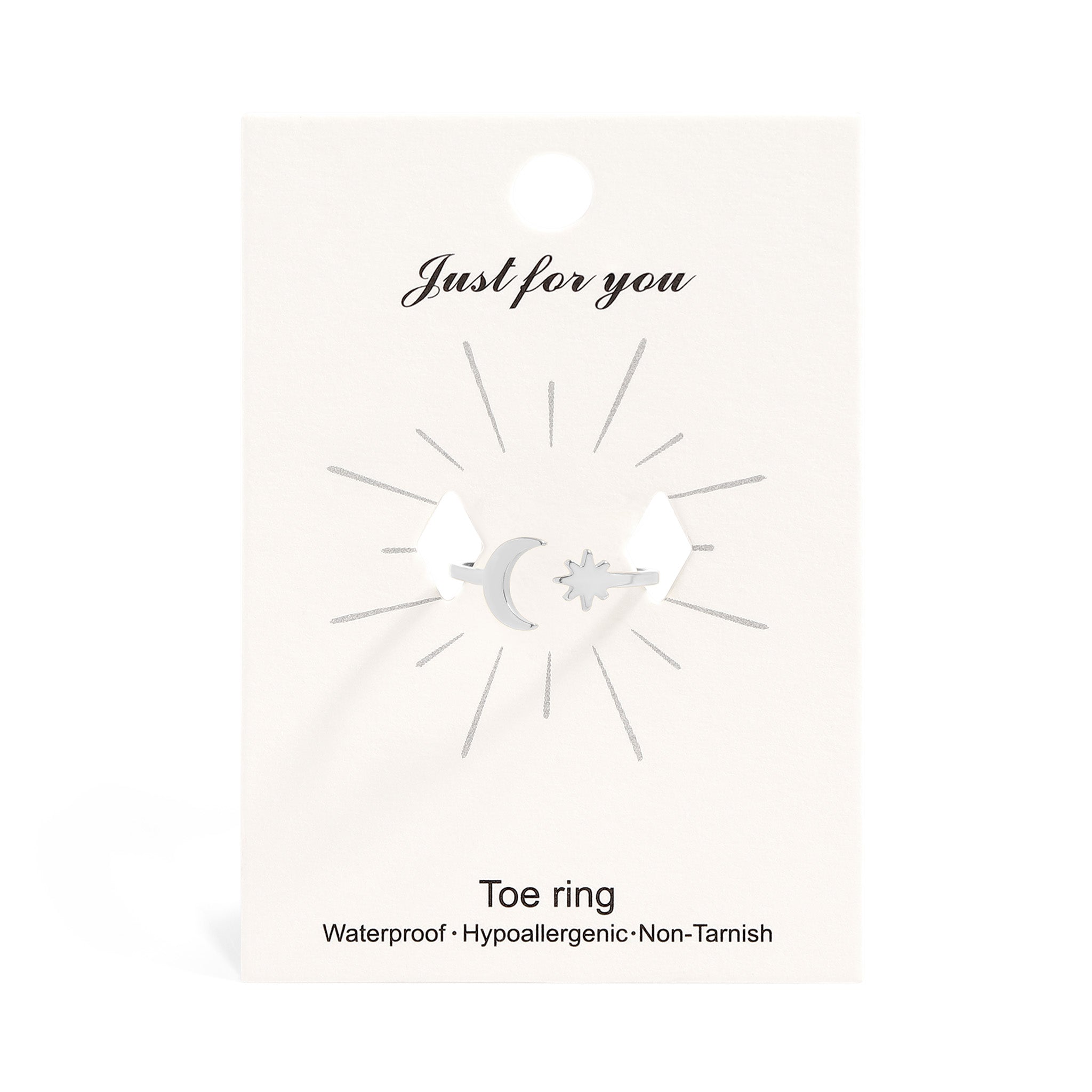 18K Gold PVD Stainless Steel Moon And Star Toe Ring / KSS0019、mySite、dreamappss