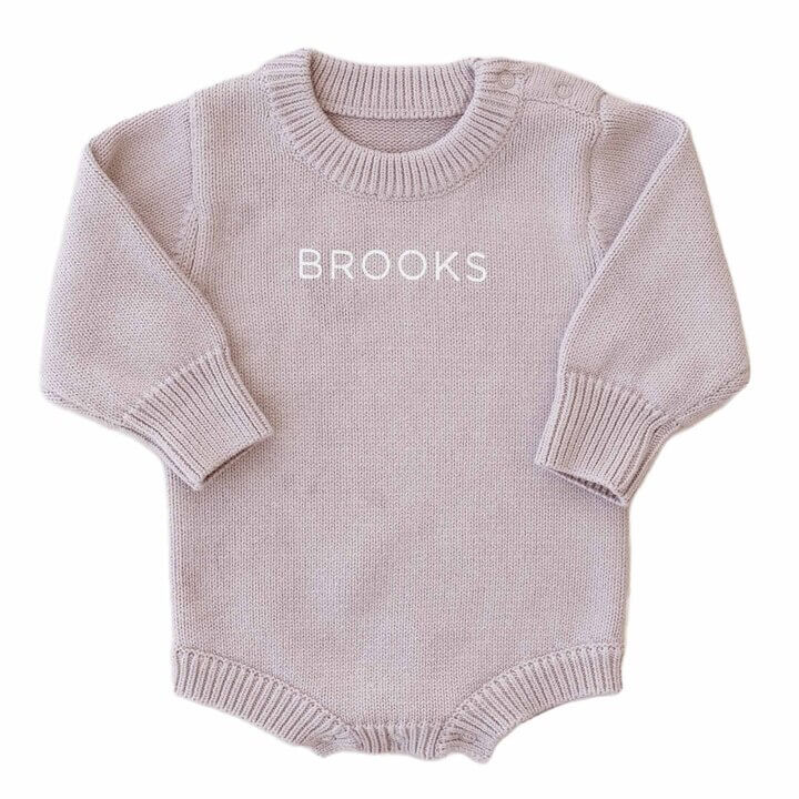  Personalized Knit Sweater Bubble Romper | Solid、mySite、layawaytickets