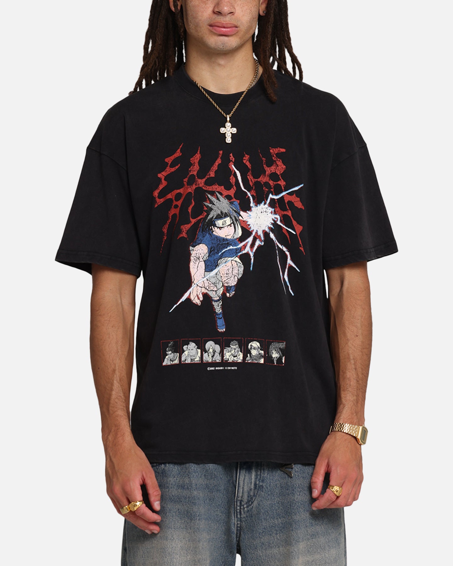 73 Studio X Naruto Sasuke Abandon Vintage T-Shirt Black Acidwash、mySite、zt4zffjzw