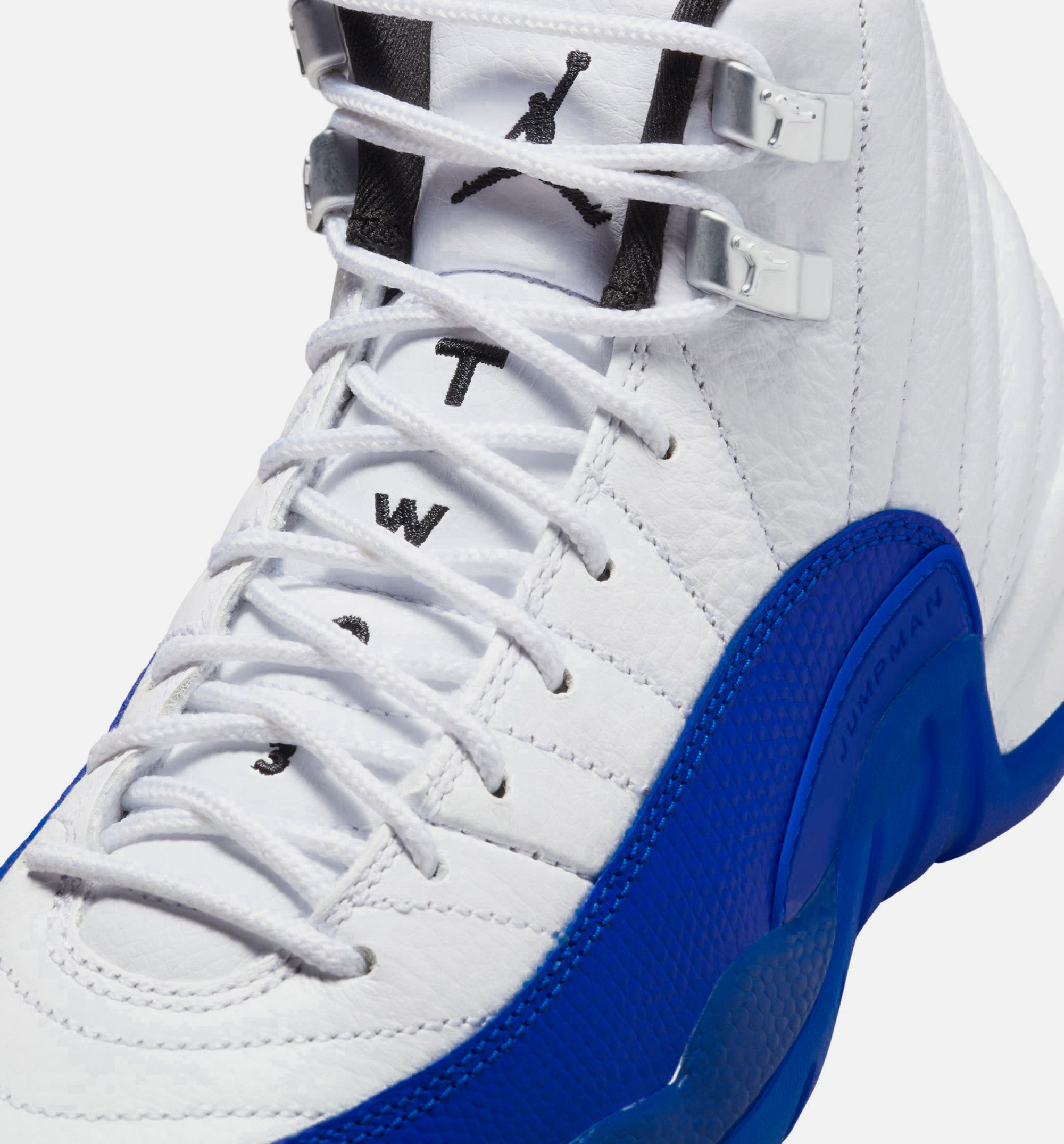 Air Jordan 12 Retro White and Game Royal Grade School Lifestyle Shoe - White/Black/Game Royal、mySite、dreamappss
