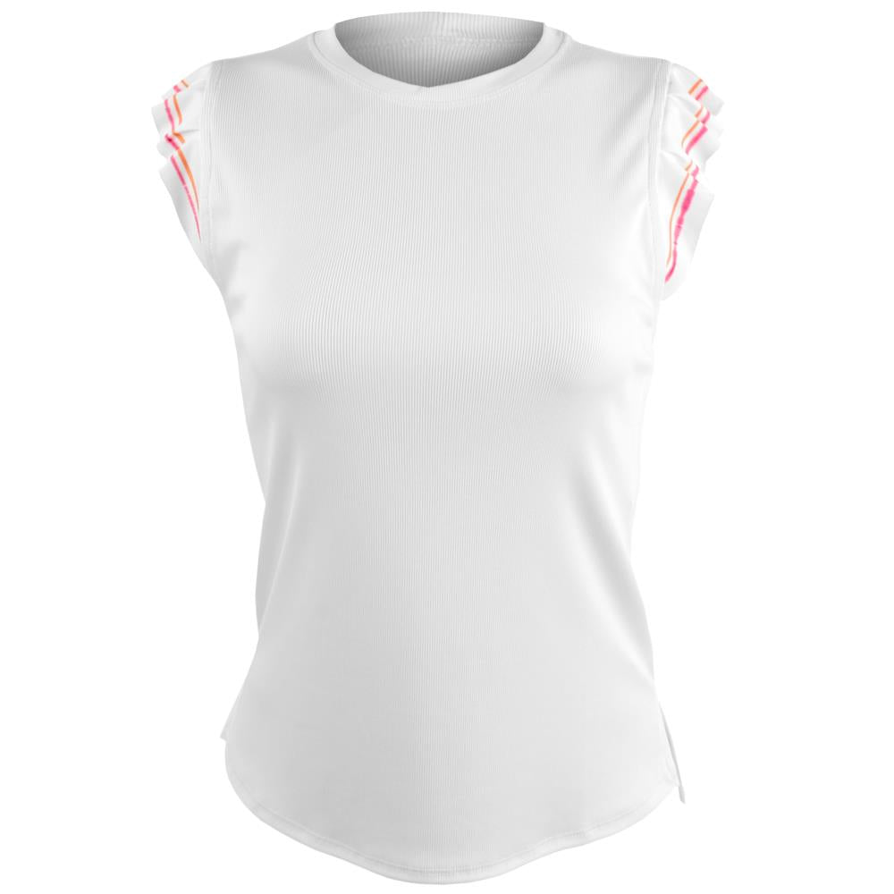 Lucky in Love Women's Shockin' Classics Rib Tank - White、mySite、neckold