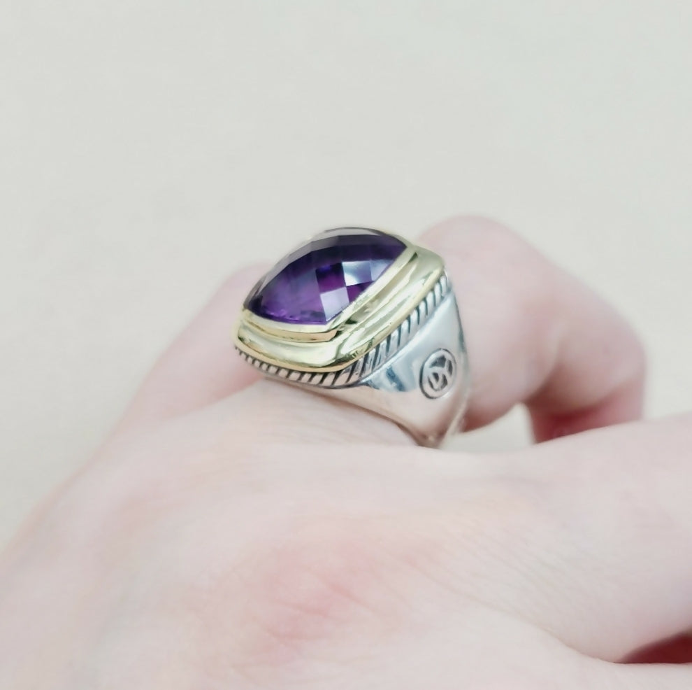 David Yurman Albion 15mm Amethyst Ring 鈥?Gold、mySite、hinf8tx79
