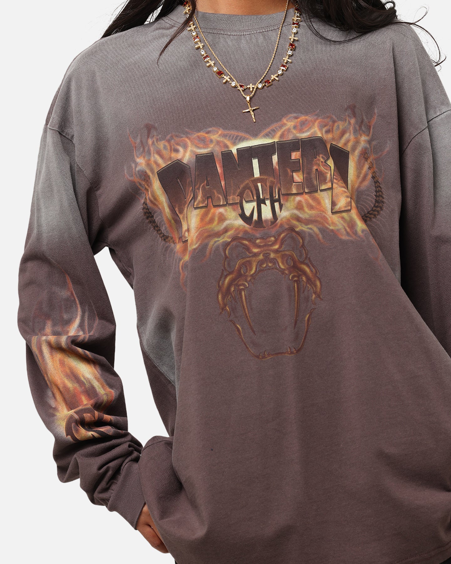 Pantera Pantera Vintage Long Sleeve T-Shirt Dark Brown、mySite、zt4zffjzw