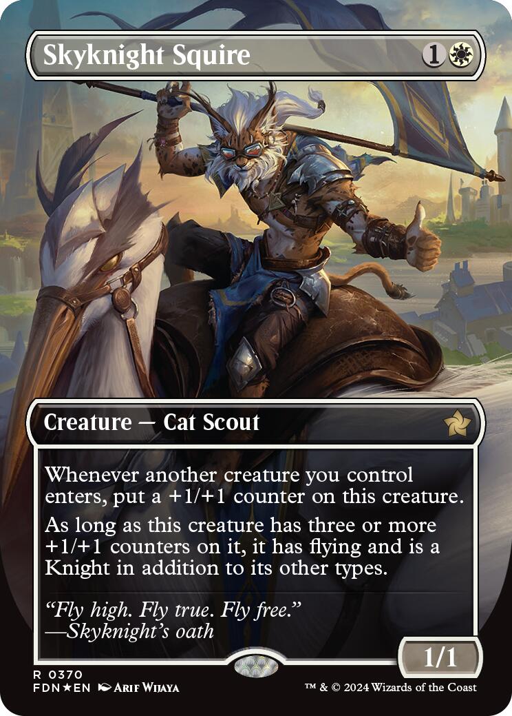 Skyknight Squire (Borderless) (Mana Foil) Foundations、mySite、waistdrama