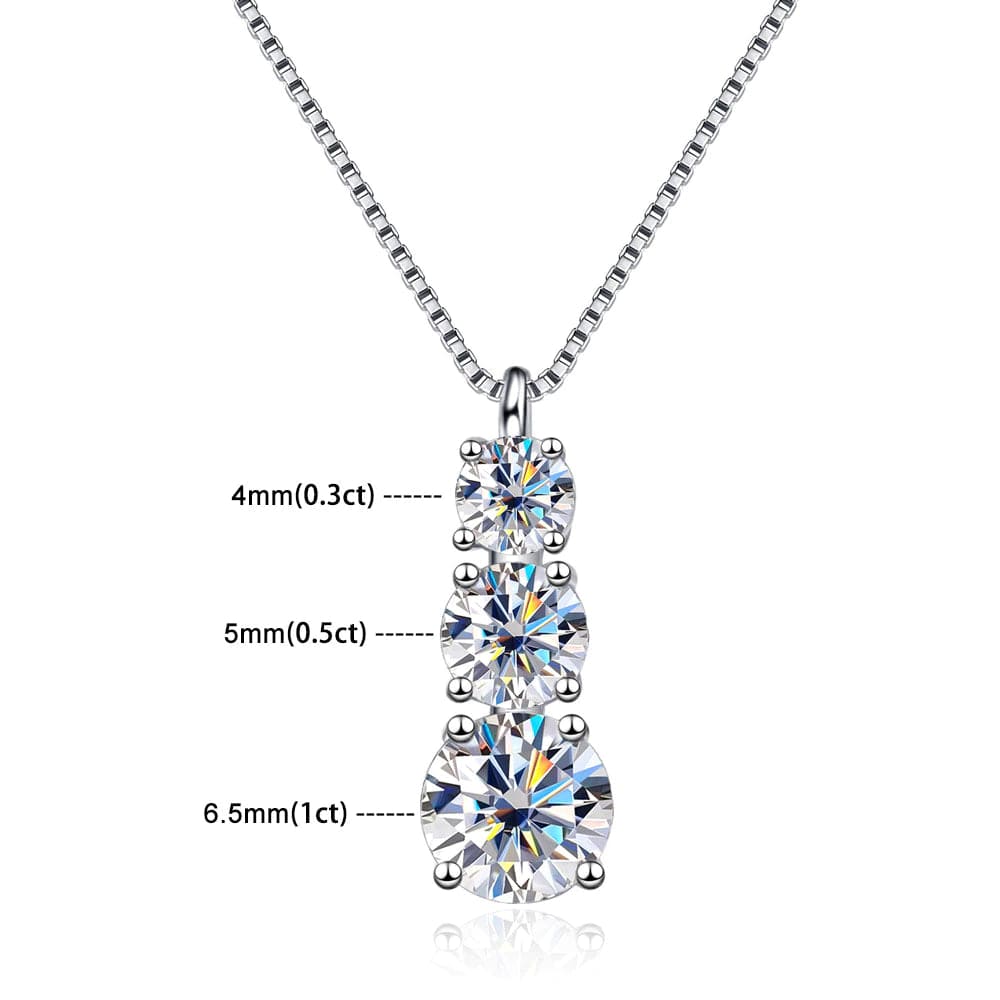 Graduated Vertical Moissanite Necklace 925 Sterling Silver、mySite、g9winljtr