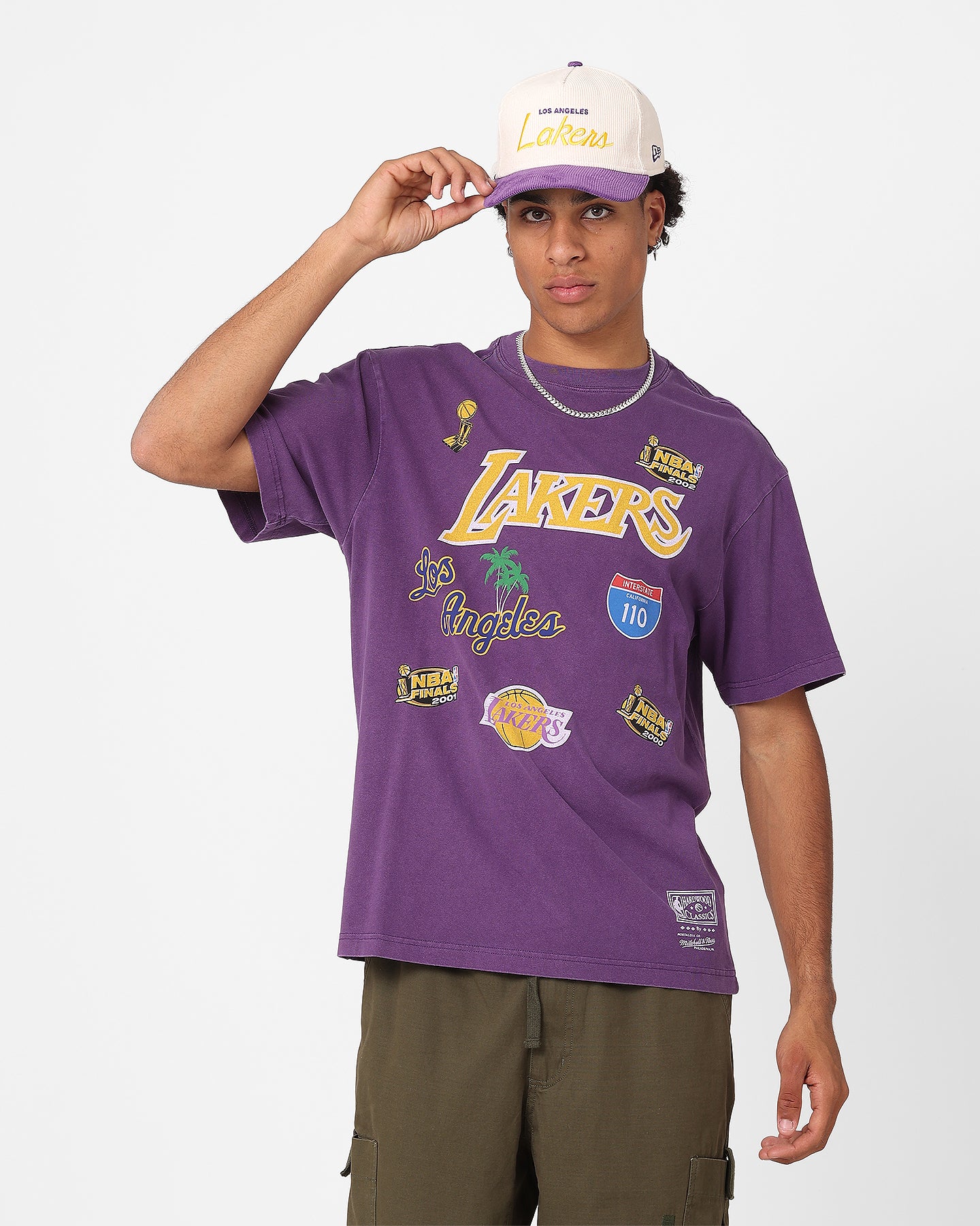 Mitchell & Ness Los Angeles Lakers Highway Logo T-Shirt Lakers Purple、mySite、zt4zffjzw
