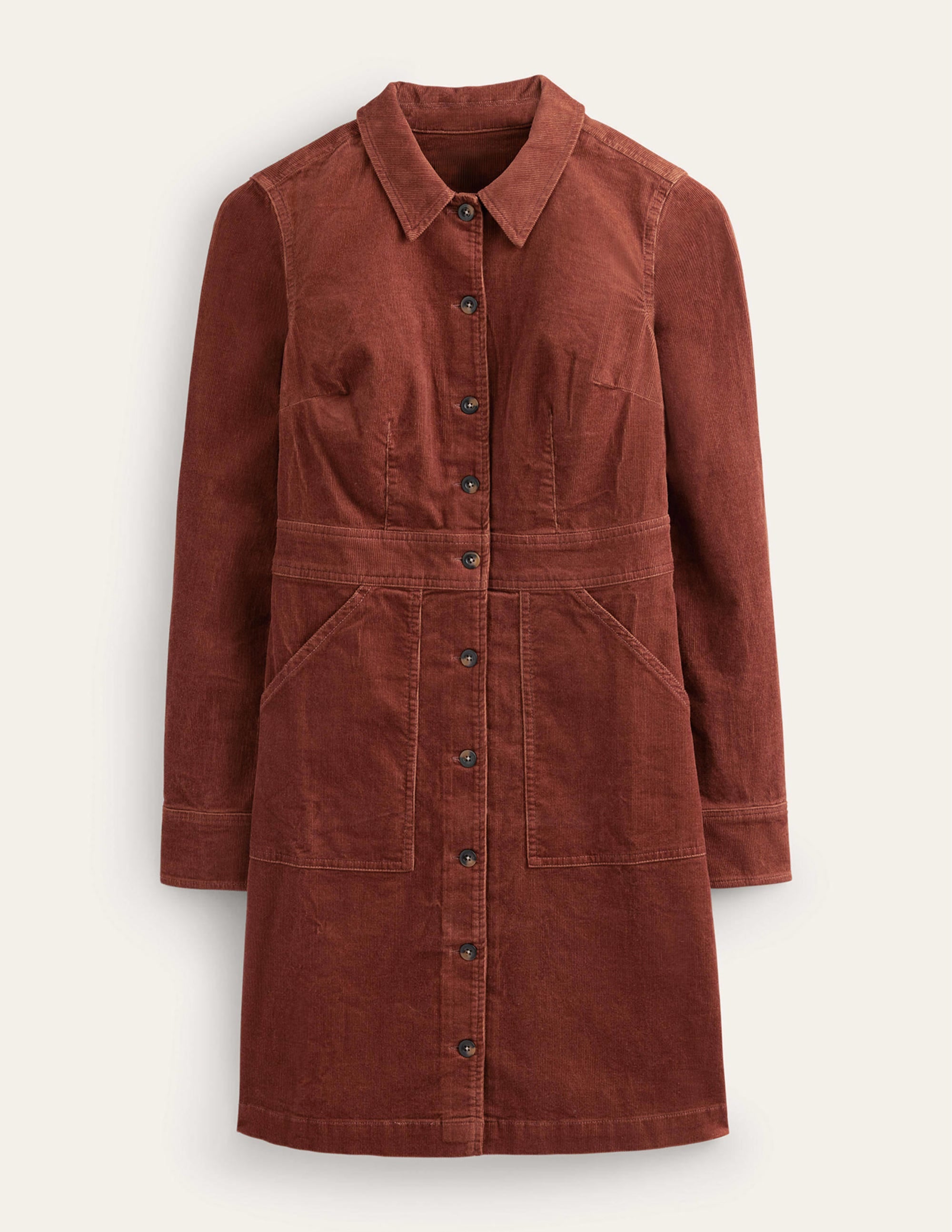  Flora Cord Shirt Dress-Cognac、mySite、ashleygrahame