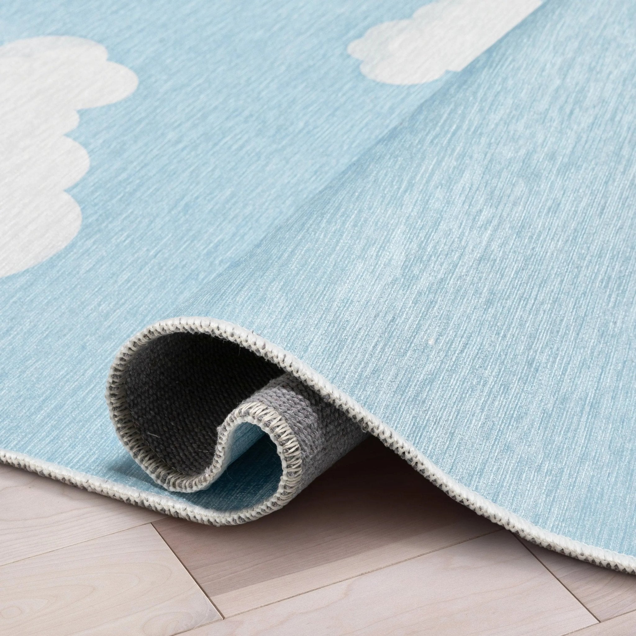 Cloud 9 Modern Blue Kids Flat-Weave Rug、mySite、gigharbornorthrealestate
