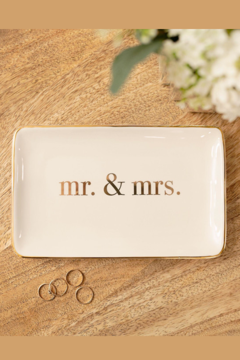 Gold Mr. & Mrs. Trinket Tray、mySite、hinf8tx79