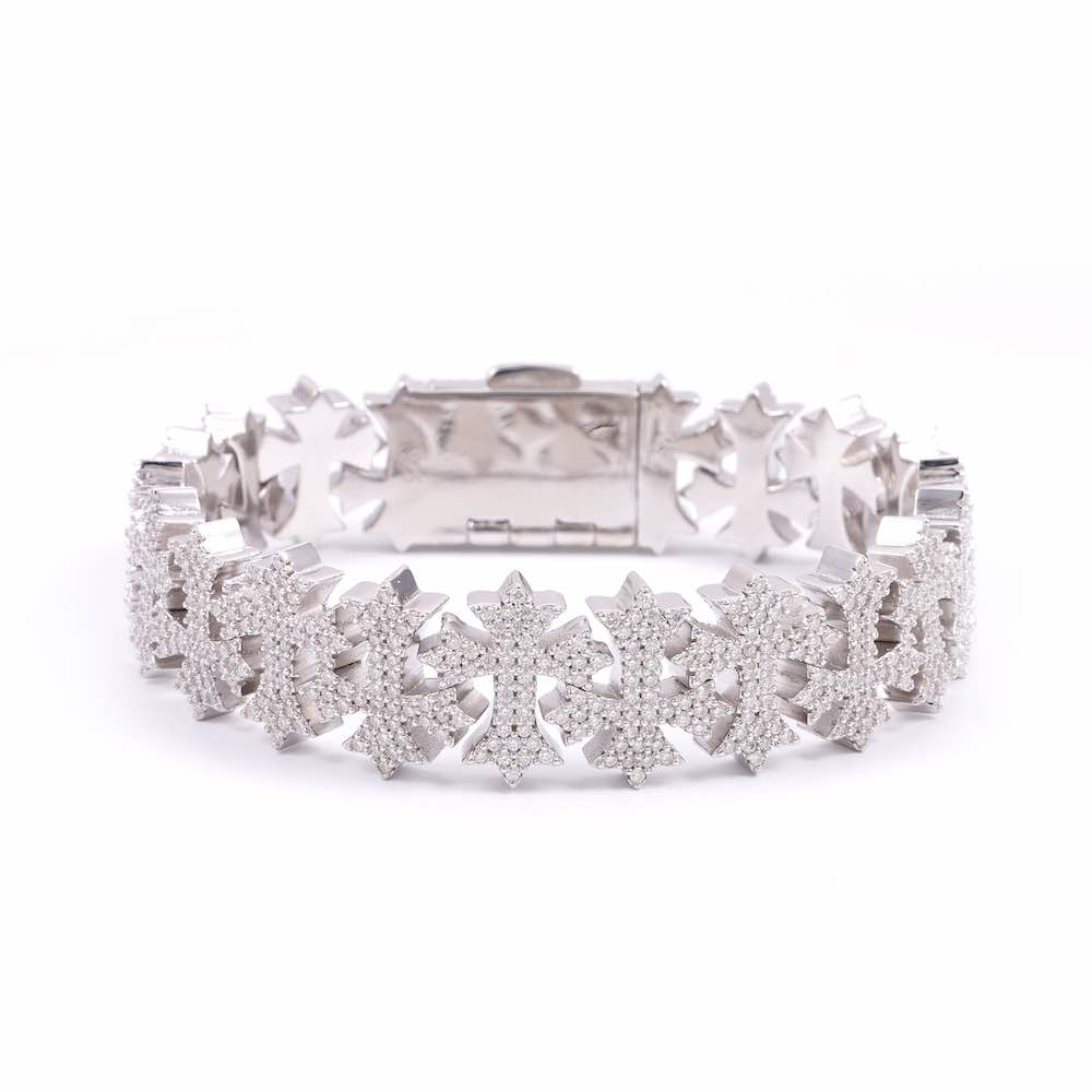 Moissanite Cross Link Bracelet 14K Gold (All Sizes)、mySite、hinf8tx79