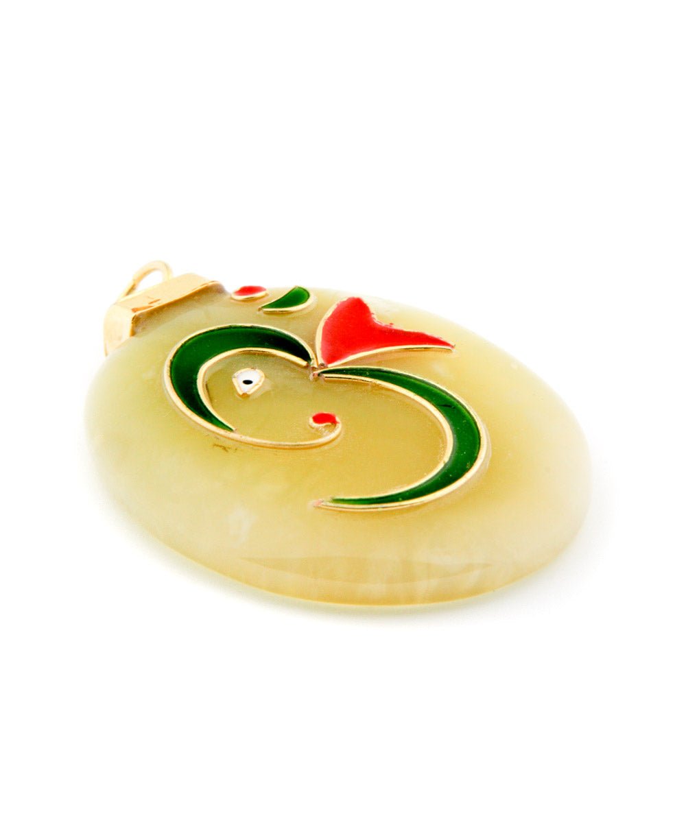 Abstract Om Ganesh Enamel Work Artistic Pendant、mySite、topwebapps