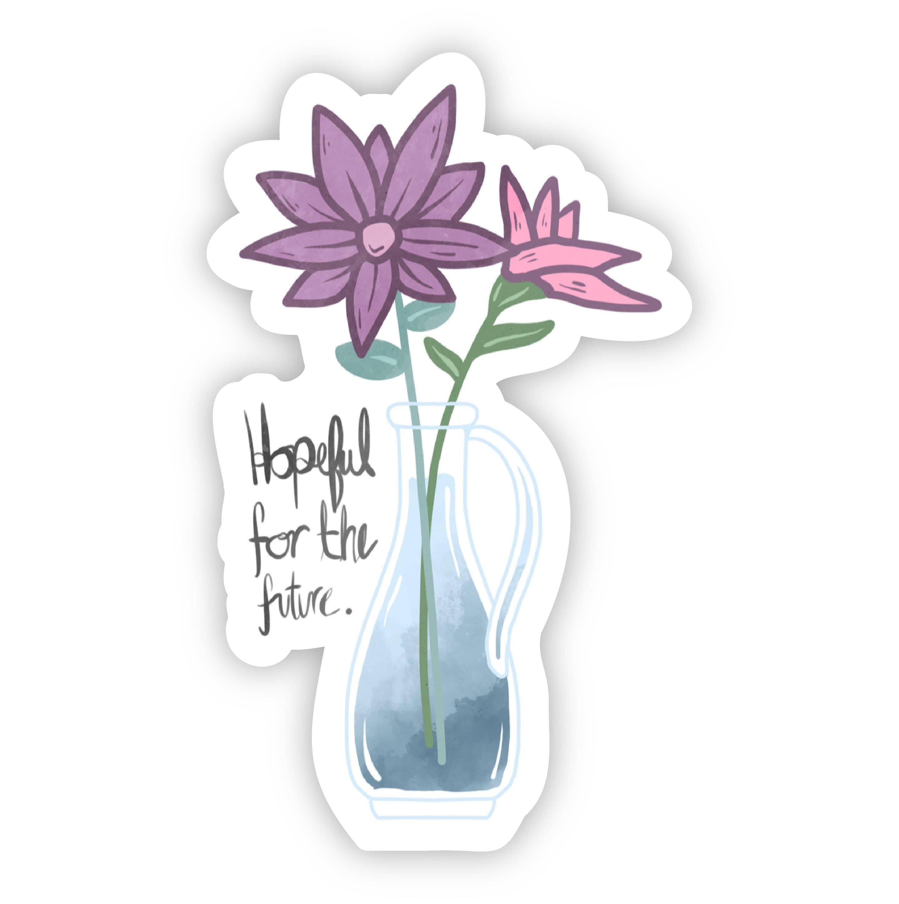  Hopeful For The Future Sticker - Purple and Pink Flower Vase、mySite、elrpsem3k