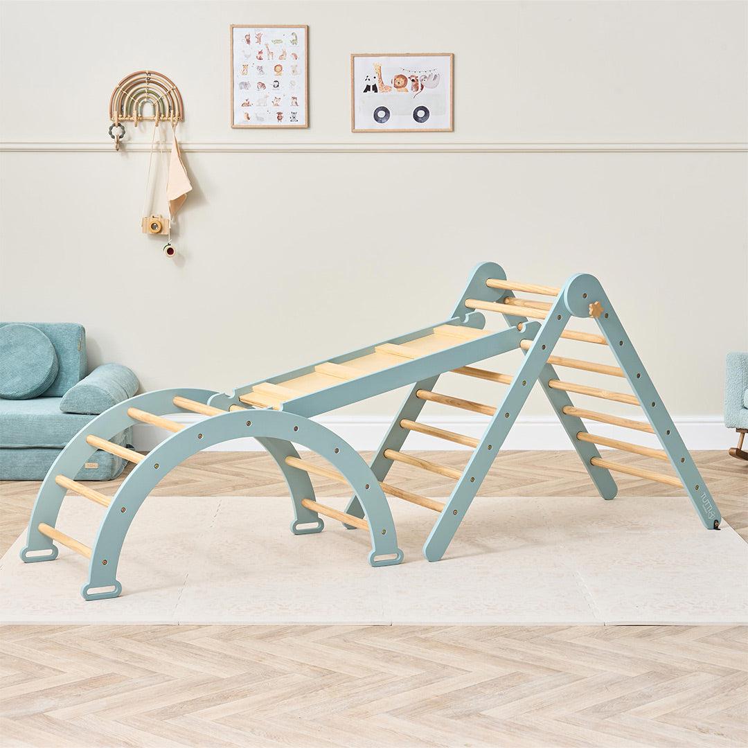  Tutti Bambini Scala Montessori 3 In 1 Pikler Climbing Frame With Climbing Wall - Ocean Stone、mySite、merchandisen