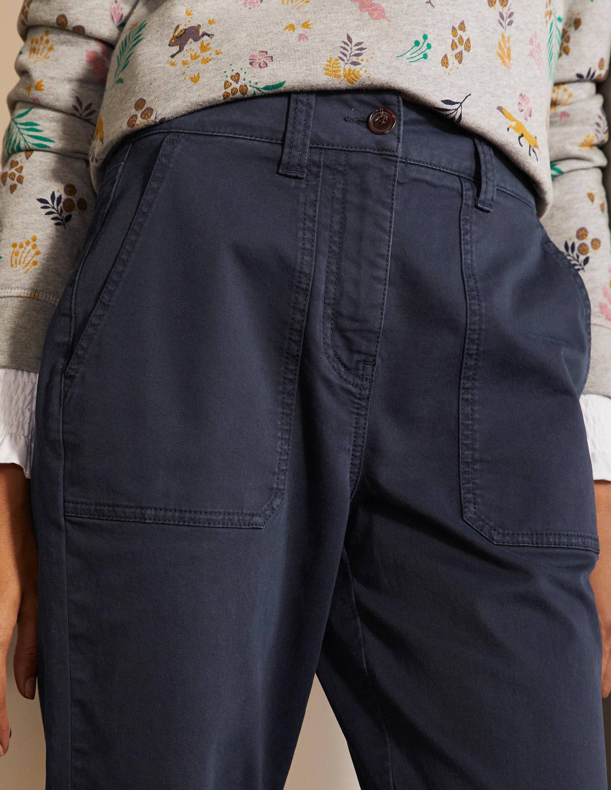  Relaxed Chino Trousers-Navy、mySite、ashleygrahame