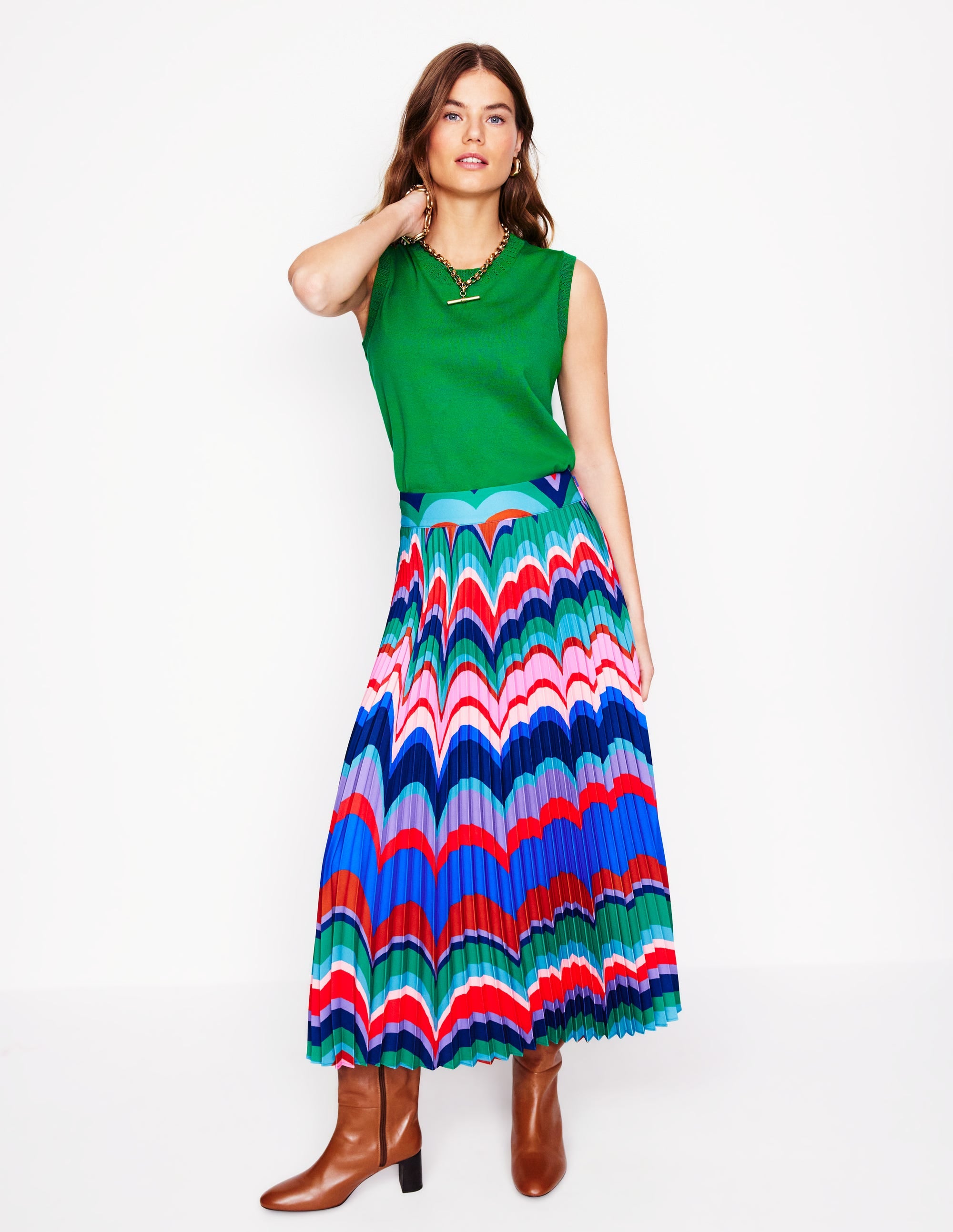  Emilia Cotton Crew Neck Vest-Rich Emerald、mySite、ashleygrahame