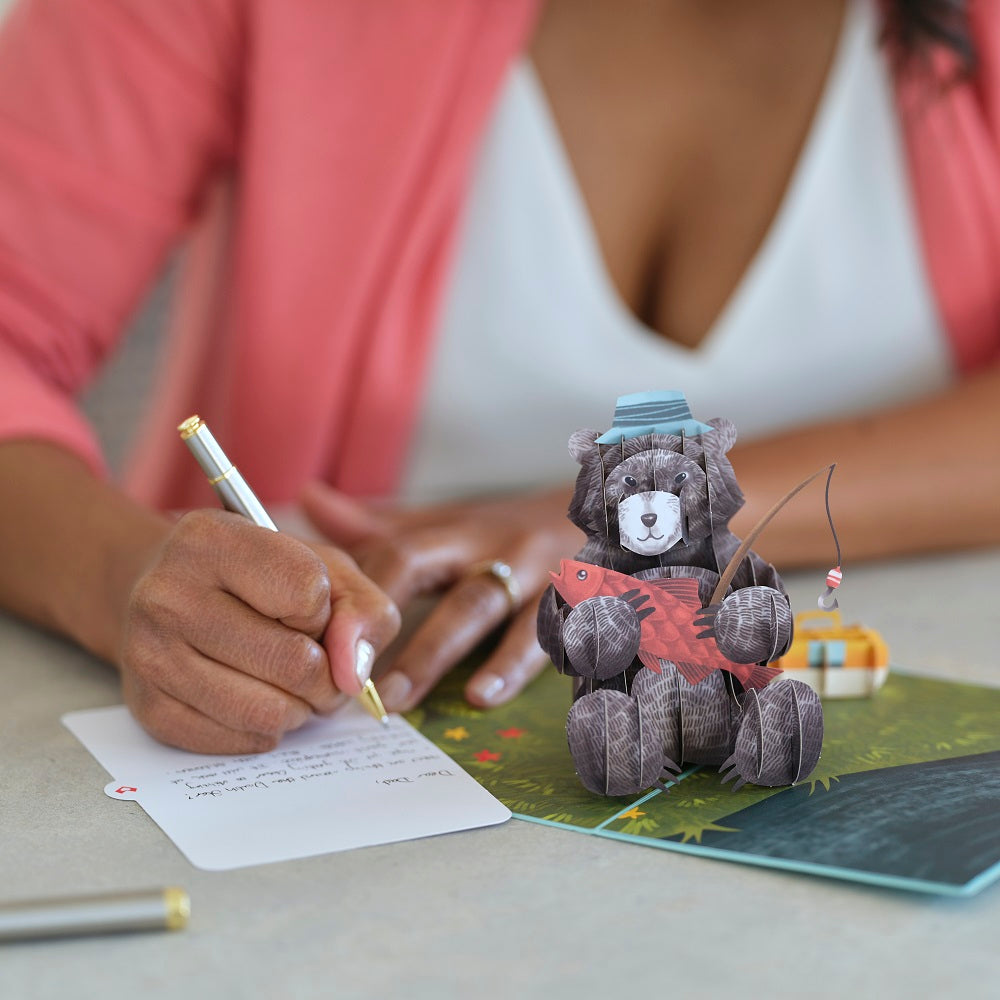 Father’s Day Fishing Bear Pop-Up Card、mySite、solidvoid