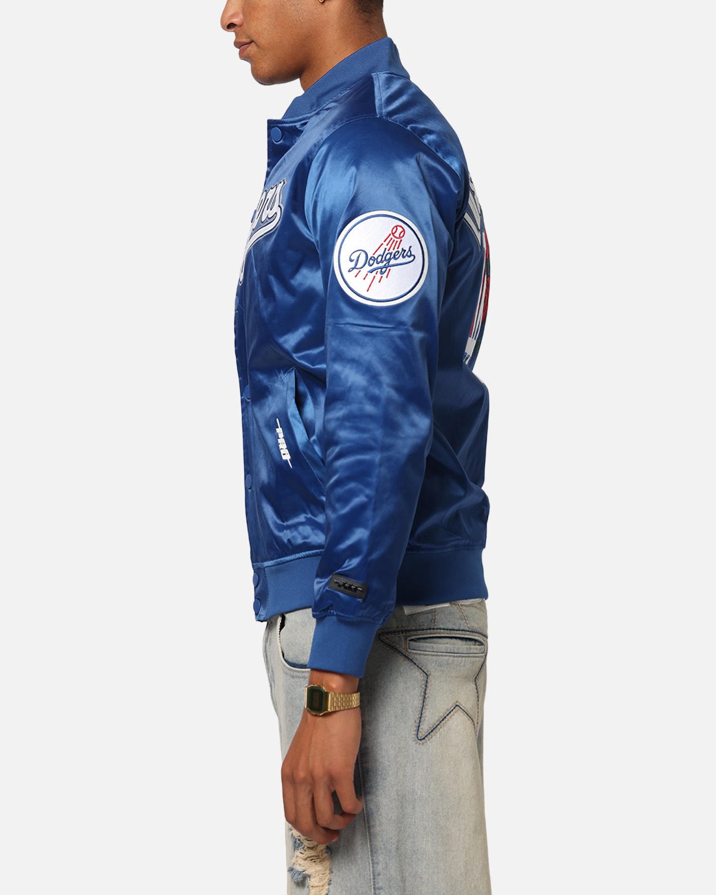 Pro Standard Los Angeles Dodgers Roses Satin Jacket Dark Blue、mySite、zt4zffjzw