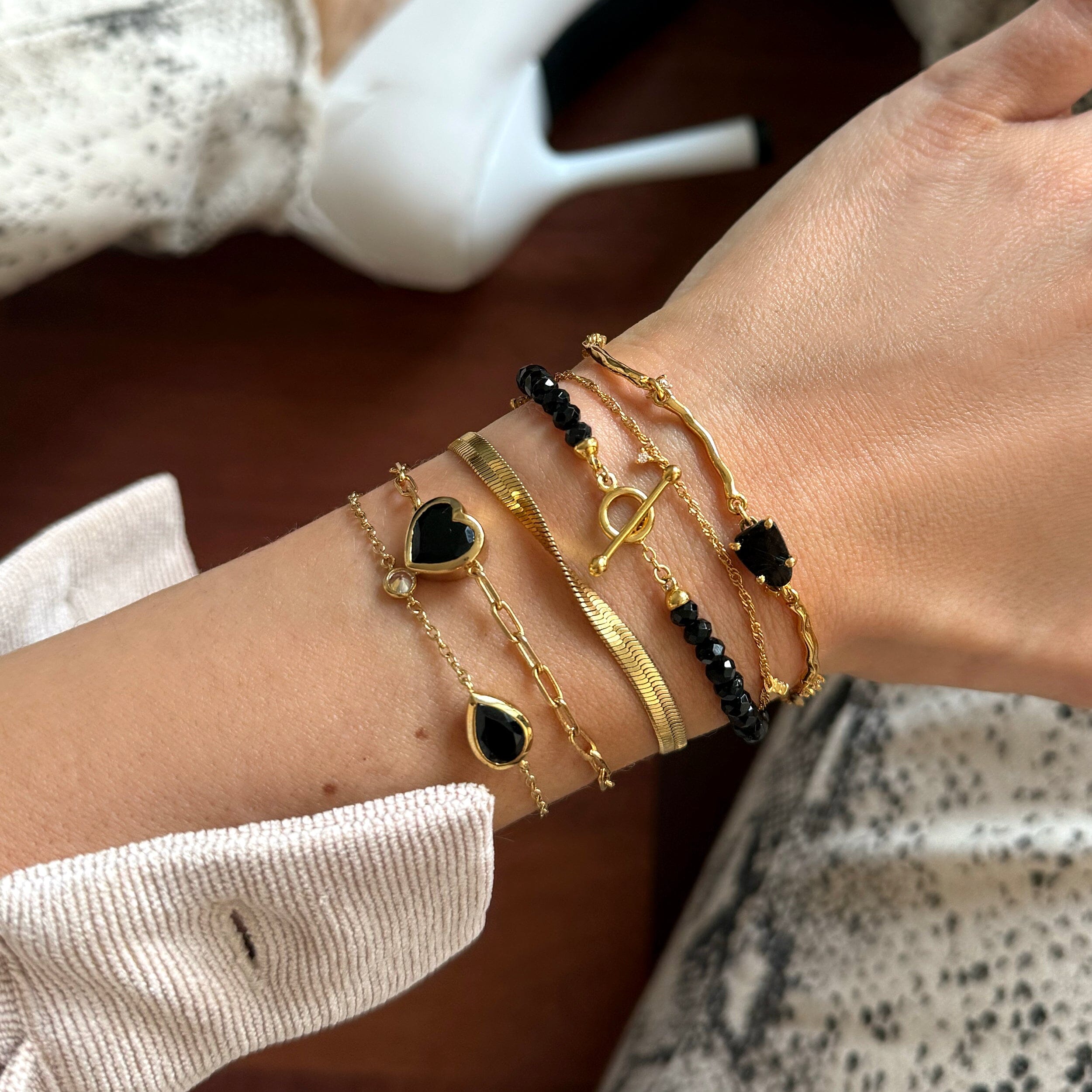 Black Obsidian Bracelet Stack - Grounded Goddess、mySite、hinf8tx79